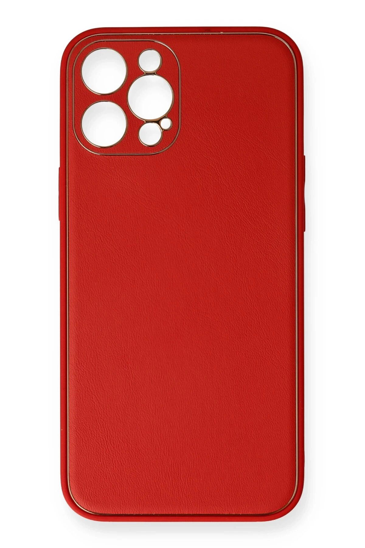 NewFace iPhone 12 Pro Kılıf Coco Deri Silikon Kapak - Kırmızı JOJUA