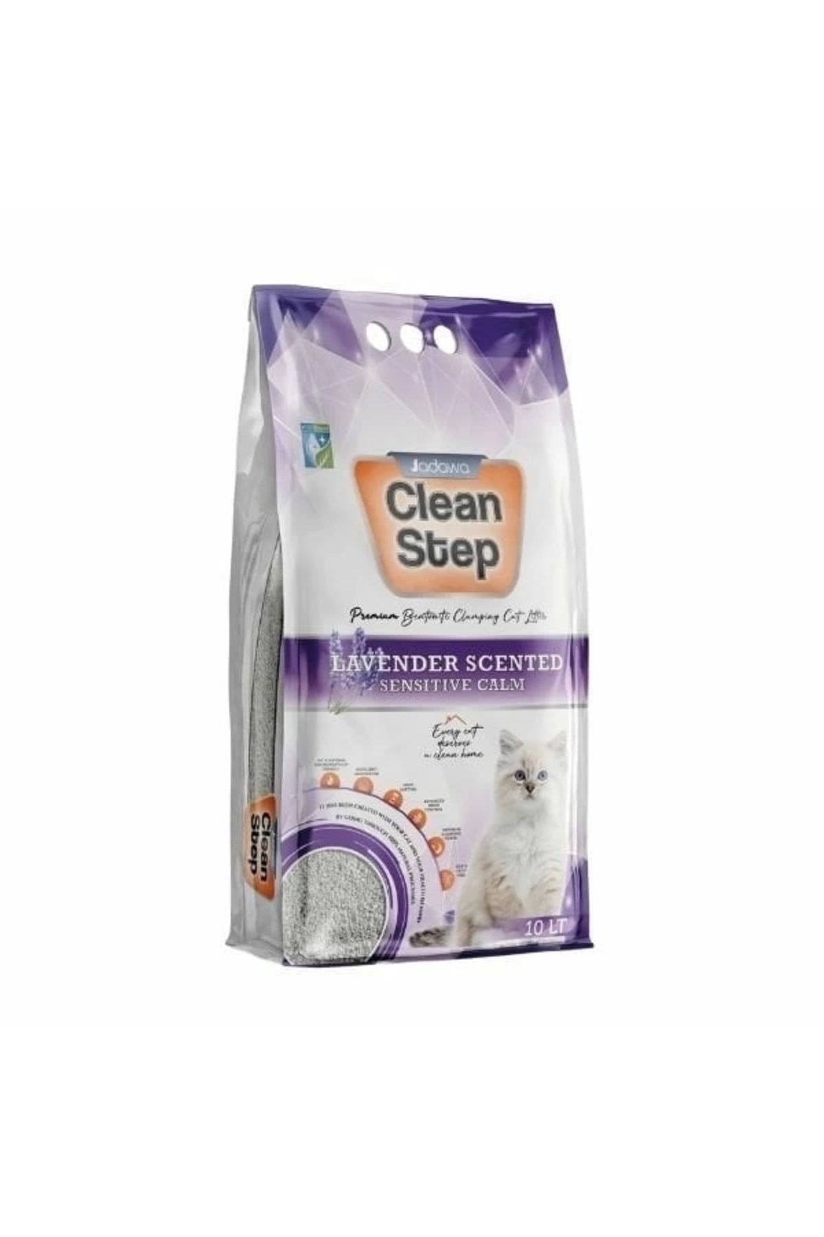 YNT İthalat Clean Step Aktif Karbonlu Lavanta Kokulu İnce Taneli Topaklanan Bentonit Kedi Kumu 10 Lt