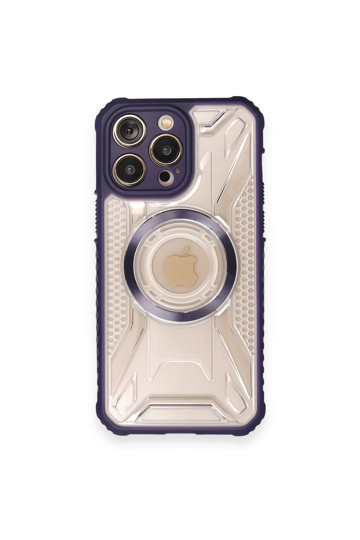 NewFace iPhone 12 Pro Kılıf Prag Magneticsafe Kapak - Derin Mor LZWDR