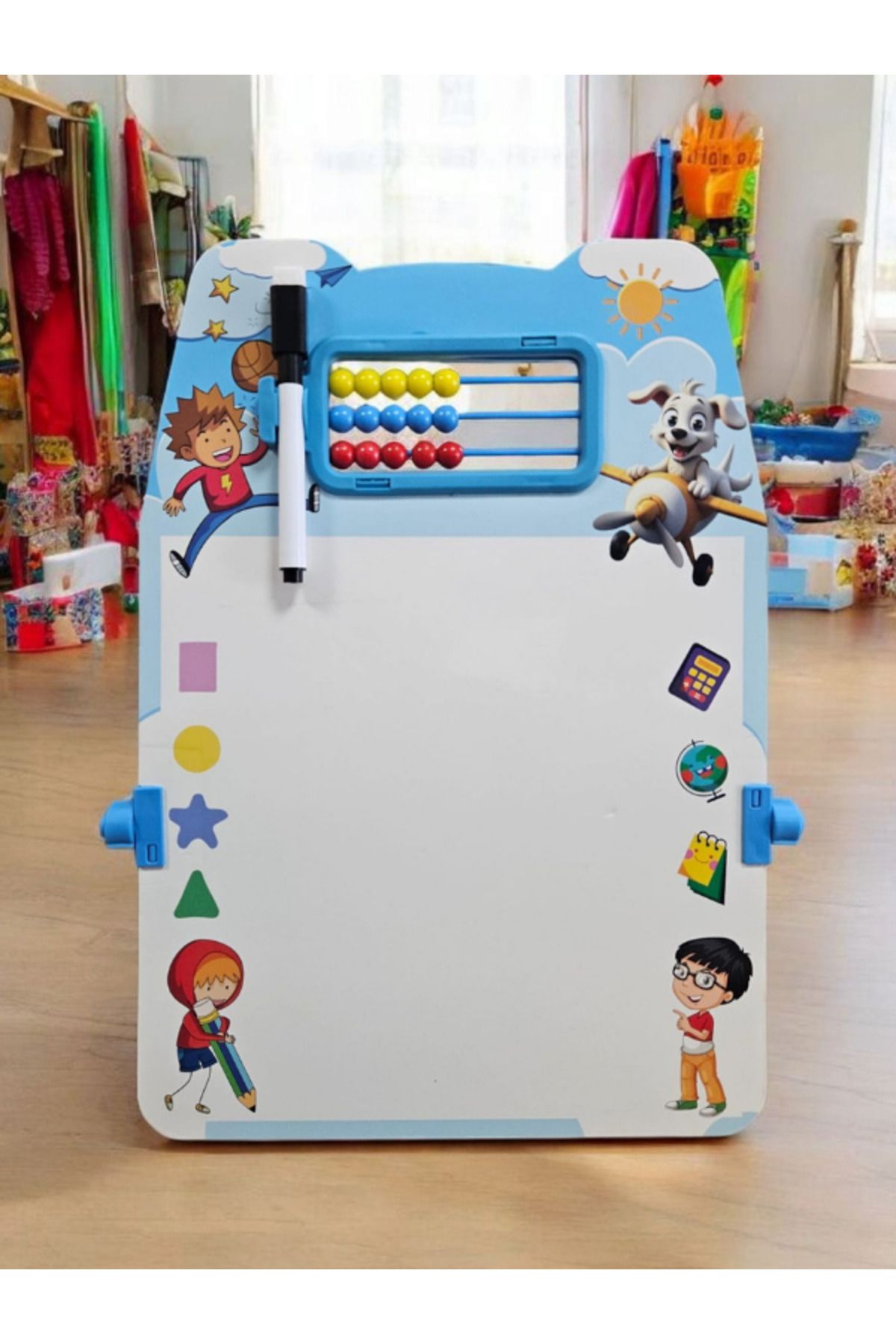 ALLStore ABAKÜSLÜ EVA YAZI AHTASI ÇARPIM TABLOSU GEOMETRİK ŞEKİLLER KALEM HEDİYELİ MAVİ
