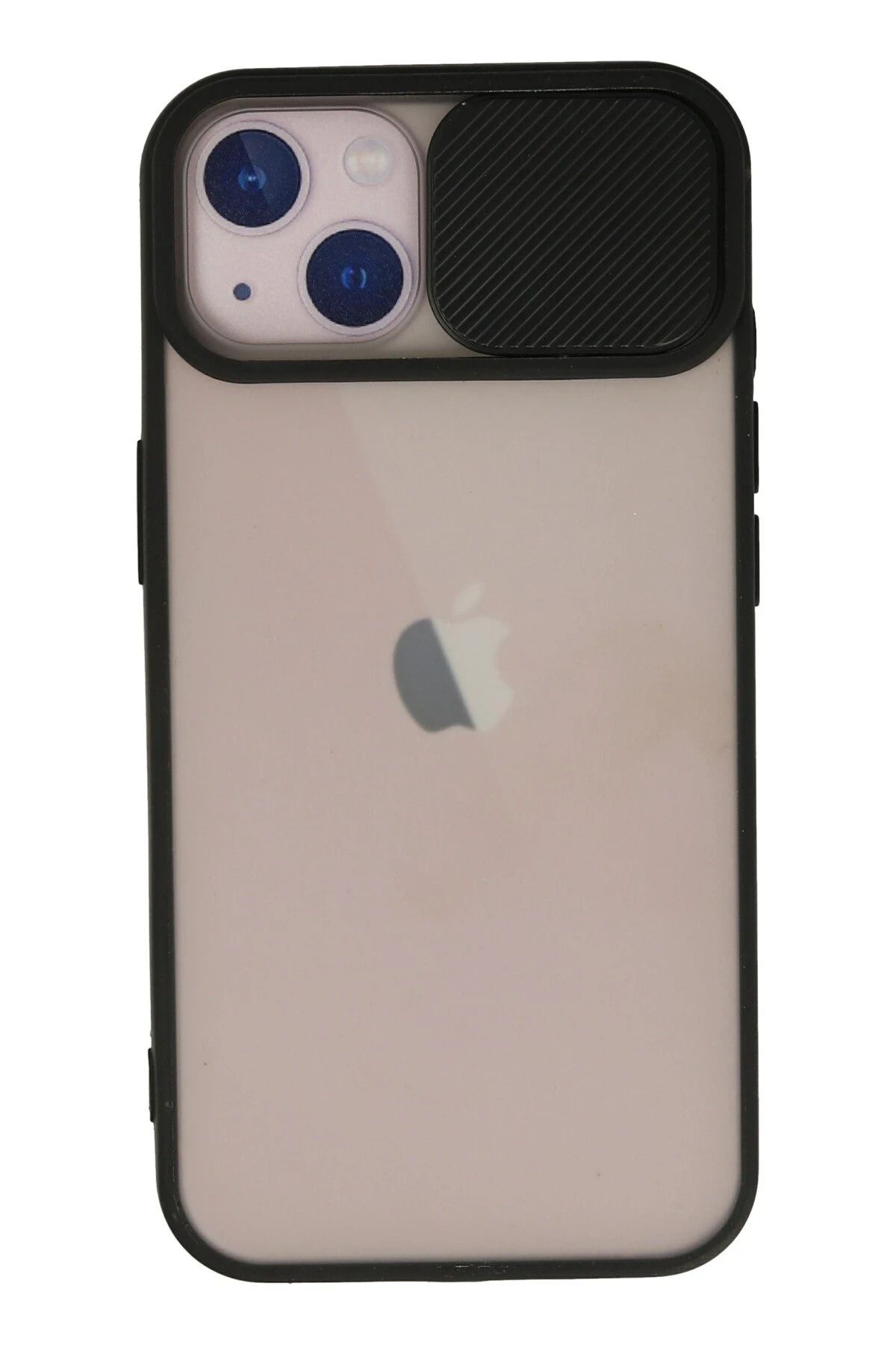 NewFace iPhone 13 Kılıf Palm Buzlu Kamera Sürgülü Silikon - Siyah FERRG