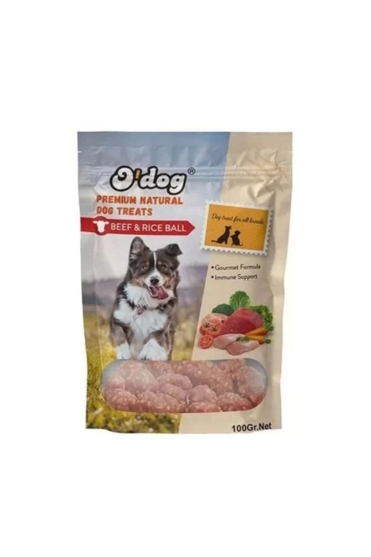 YNT İthalat O Dog Dana Etli Lezzet Topları Köpek Ödül Maması 100 Gr