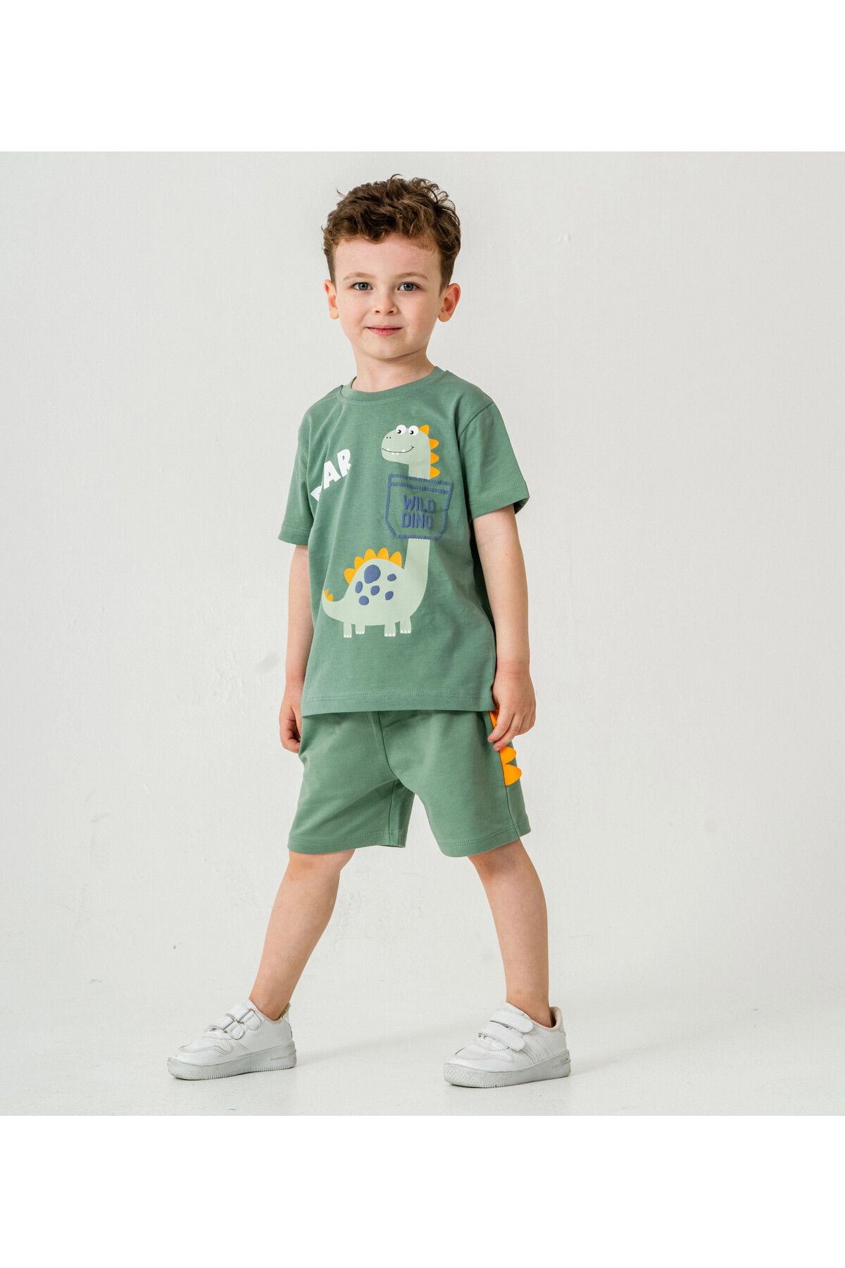 My Hanne Wild Dino Baskılı Erkek Çocuk Şortlu Takım 50302