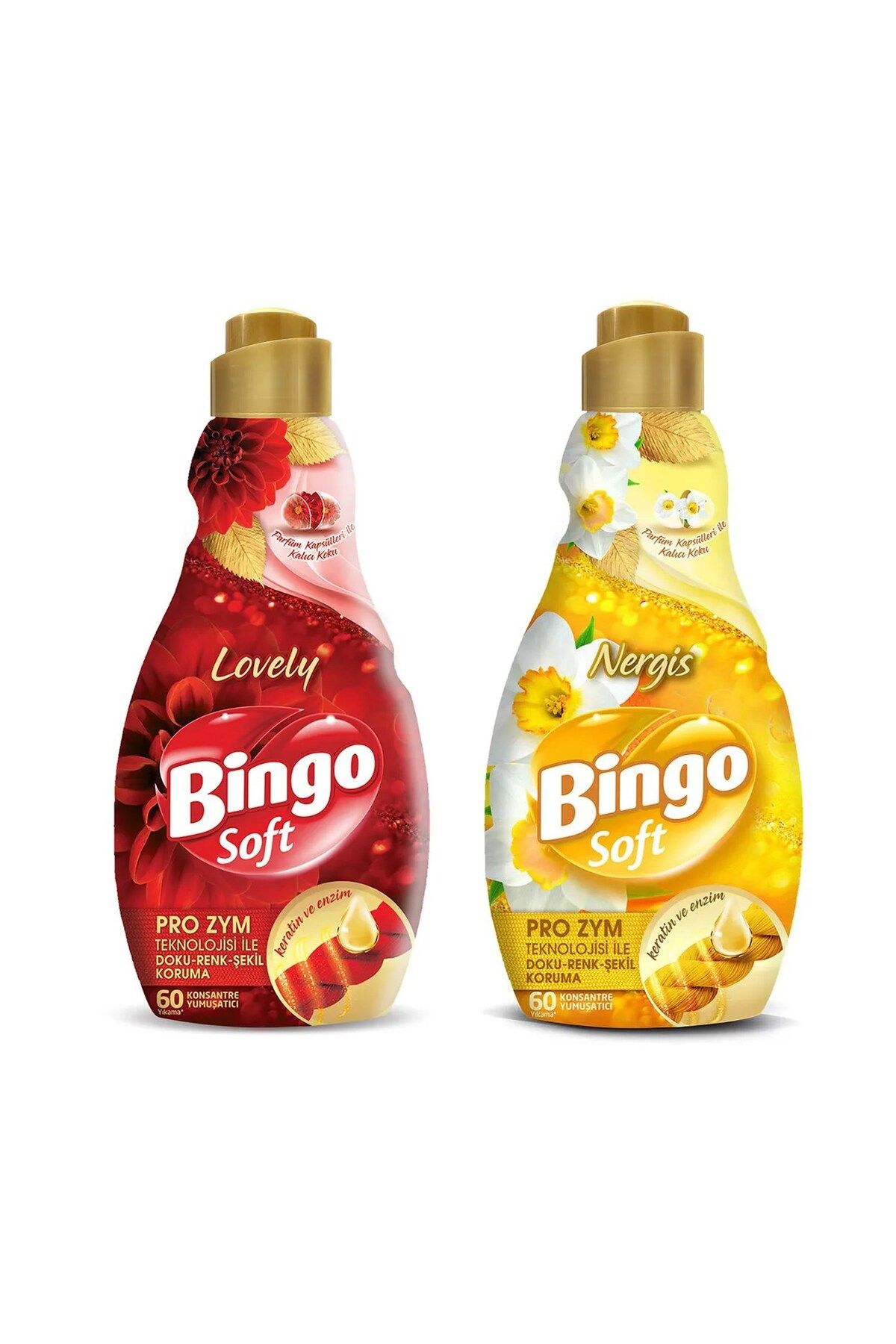 Bingo Soft Konsantre Çamaşır Yumuşatıcısı Lovely ve Nergis 1440 ml X 2 li Set