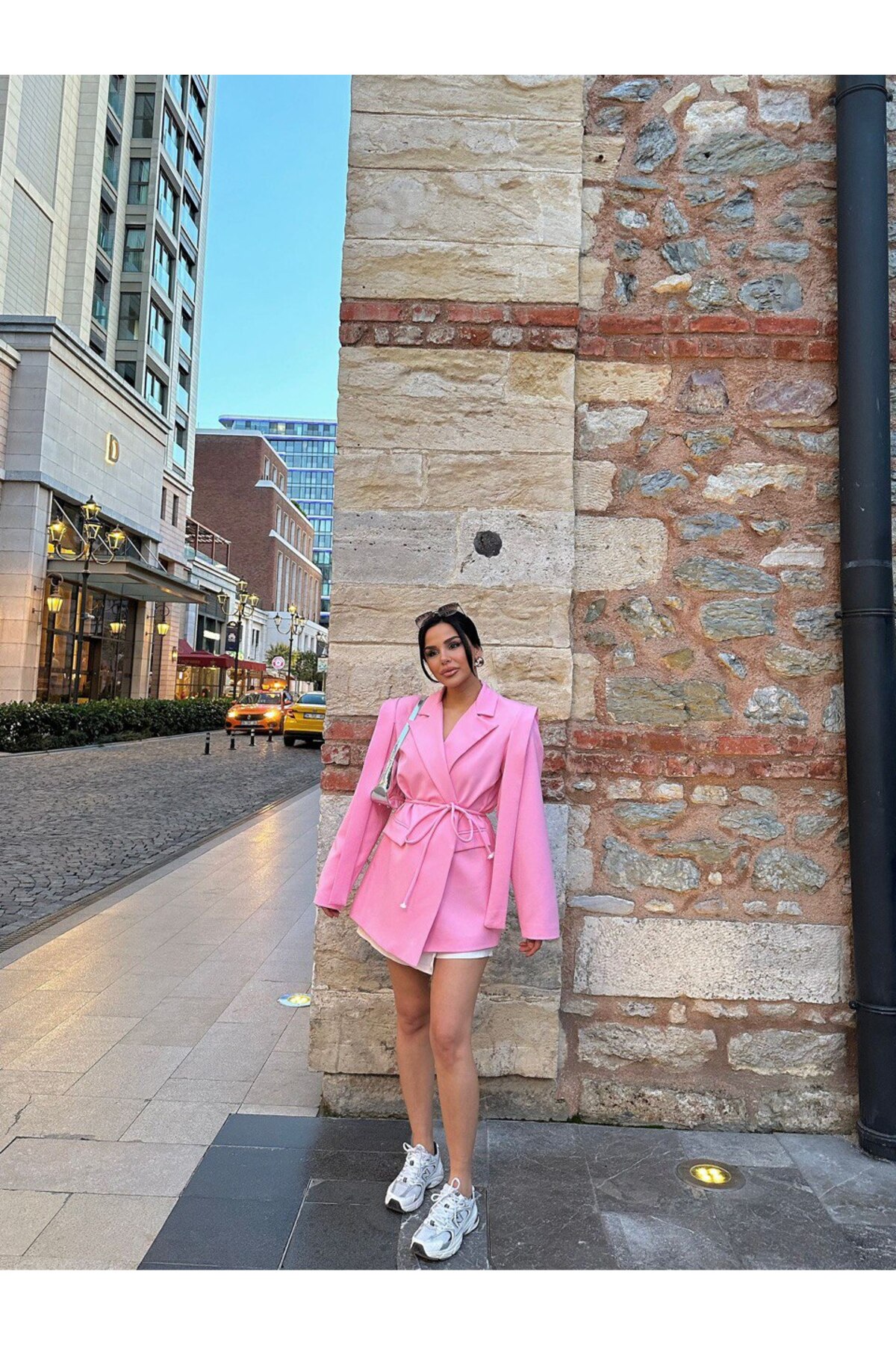 Tasarım Bağlamalı Oversize Blazer Ceket