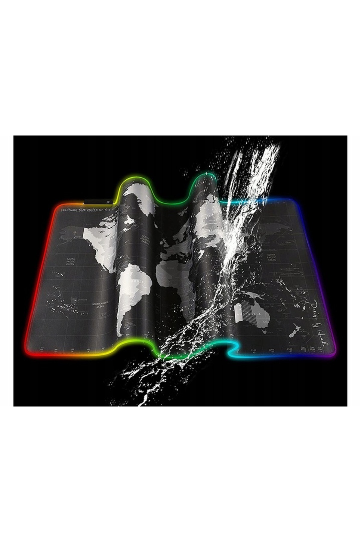 zola-Mouse pad, Map of the World, with coloured LED, 7 colours, 4 lighting modes, non-slip, 80x30 cm 5