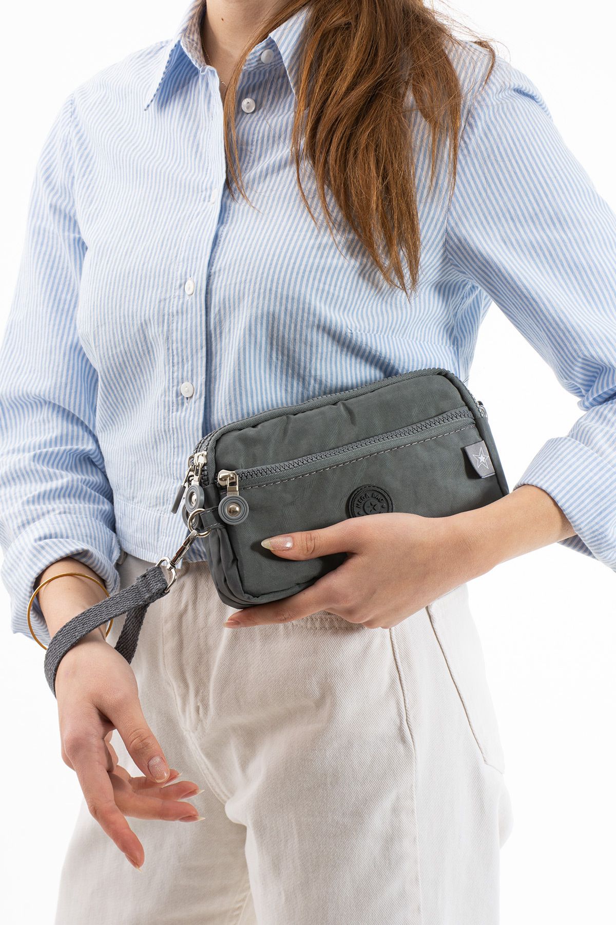 MEGA BAG M 231 Mega Bag Krinkıl Kumaş Unisex El Omuz Çantası, Telefonluk (yatay), Clutch