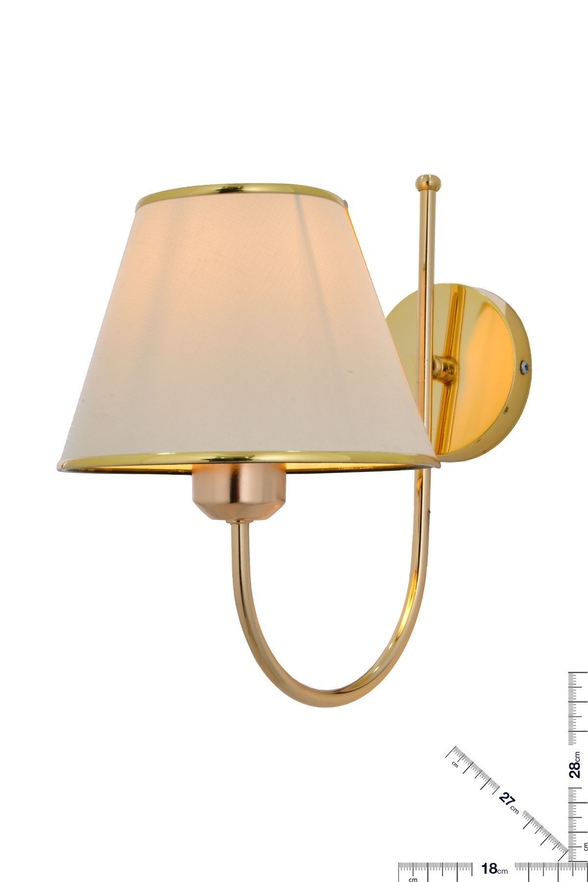 retro home design Krem Şapkalı Gold Detaylı Aç-Kapa Kablosuz Pilli Duvar Aplik 1 Adet