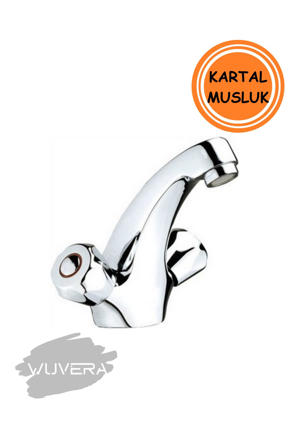 WUVERA Kartal Lavabo Bataryası – Çift Çıkışlı, Pirinç Gövde & Dayanıklı Tasarım