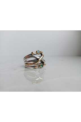 GÜMÜŞ Papila Silver Safir/Zümrüt/Yakut / Beyaz Zirkon/Siyah Zirkon Taşlı Tasa...