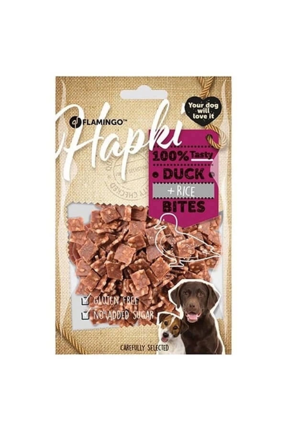 YNT İthalat Flamingo Hapki Glutensiz Ördekli Bites Köpek Ödülü 85 Gr