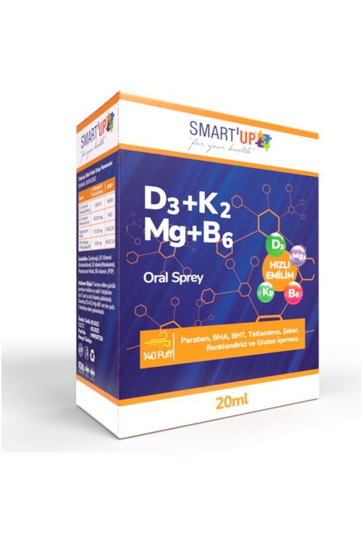 SMART UP D3K2 Mg B6 Oral Sprey