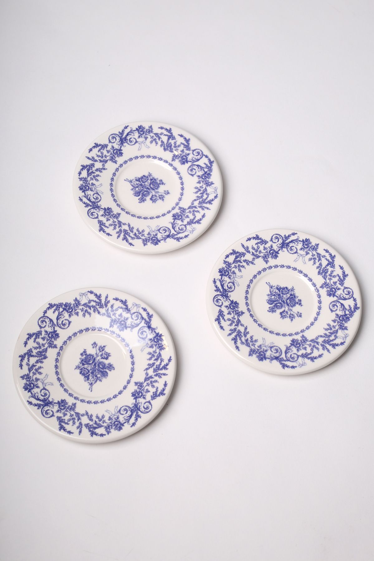 Rakle Bleu Blanc Seramik 6'lı Çay Tabağı Seti 13 cm
