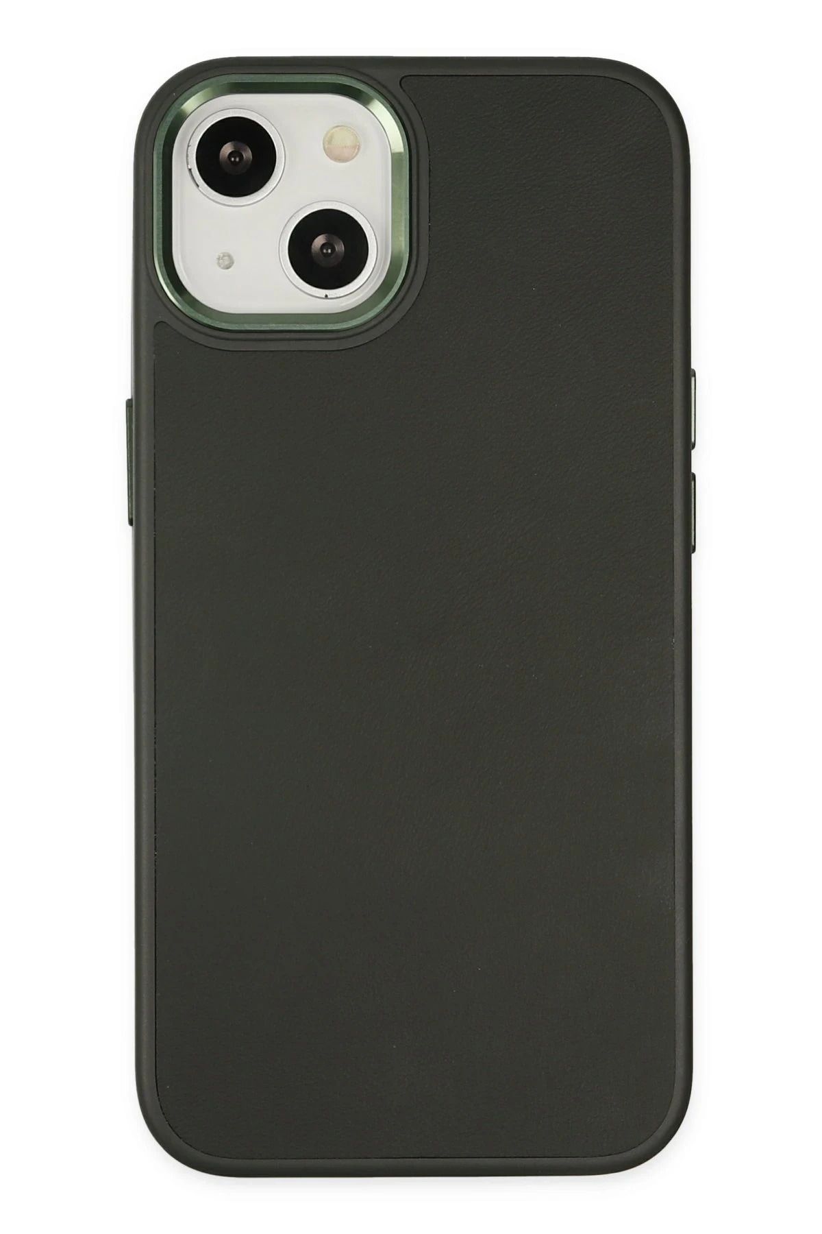 NewFace iPhone 14 Plus Kılıf Asya Deri Silikon - Koyu Yeşil JOJUA