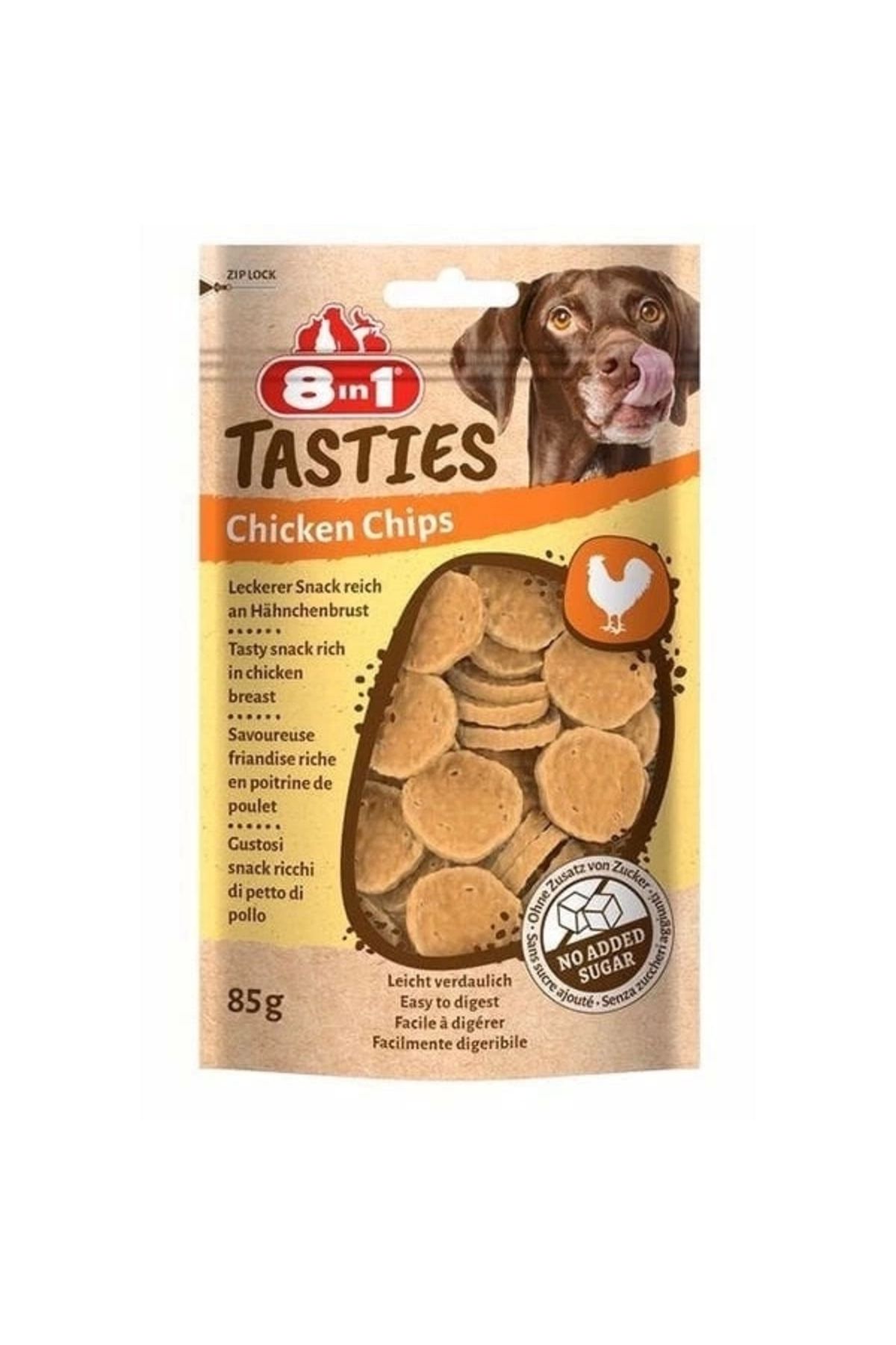 YNT İthalat 8in1 Tasties Chicken Chips Tavuklu Cips Köpek Ödül Maması 85 Gr