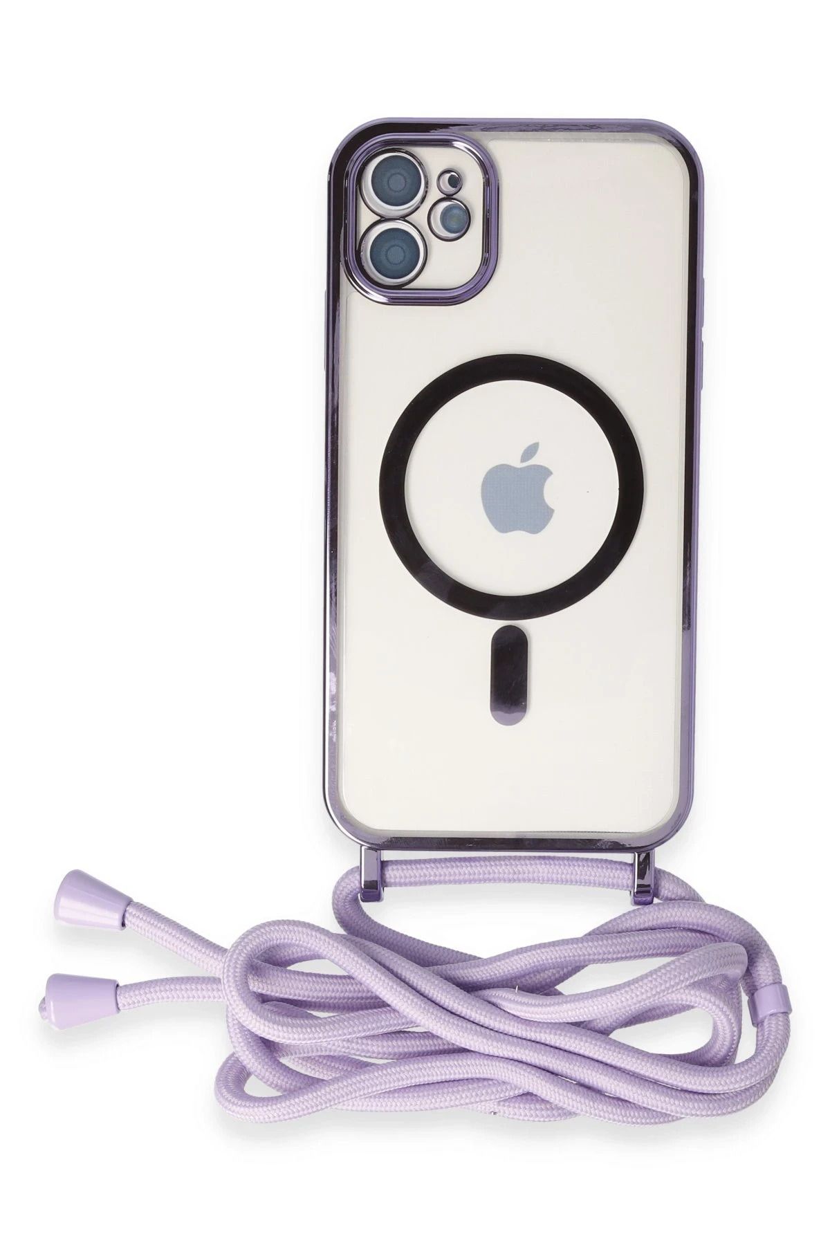 NewFace iPhone 11 Kılıf Divo Lazer Askılı Magsafe Kapak - Lila YNSMR