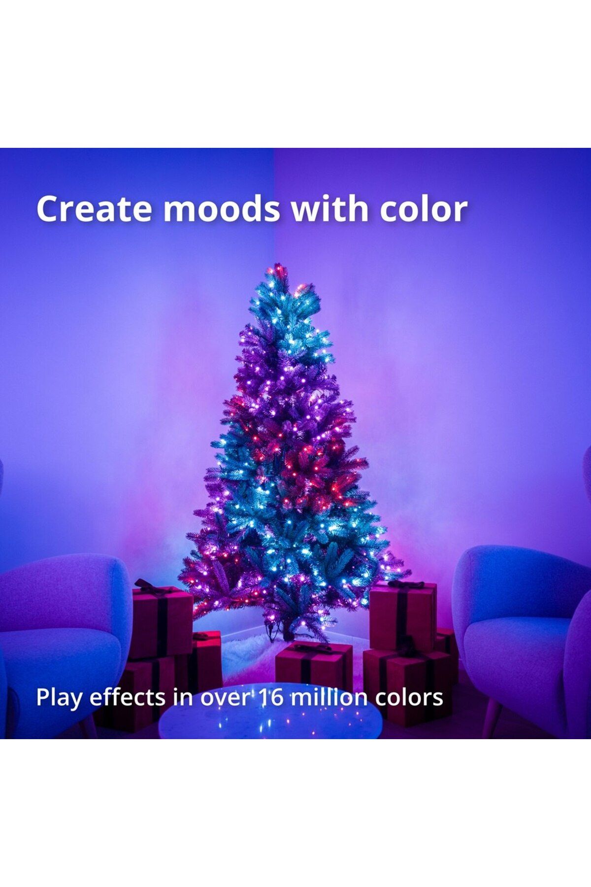 Twinkly-Brad artificial Twinkly Regal Prelit Tree, 1.8m, 435 de lumini LED RGB controlate de aplicatie Twink 3