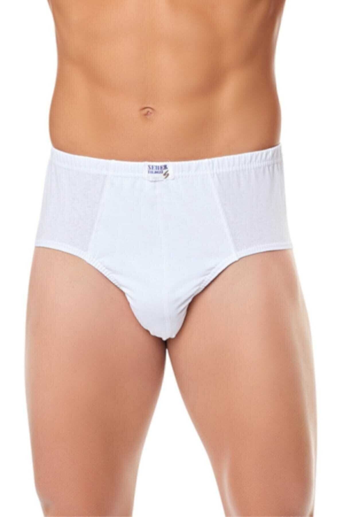 KEYAL Seher Erkek Beyaz 6'lı Paket Pamuklu Penye Külot