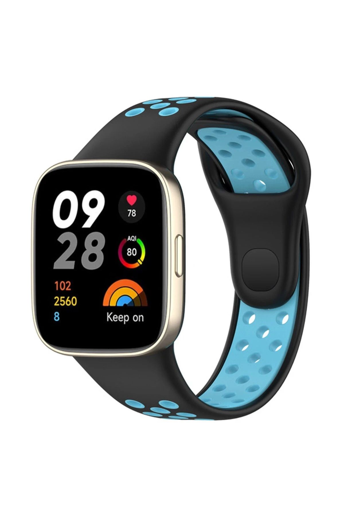 NewFace Xiaomi Redmi Watch 3 Spor Delikli Kordon - Siyah-Mavi INSLM
