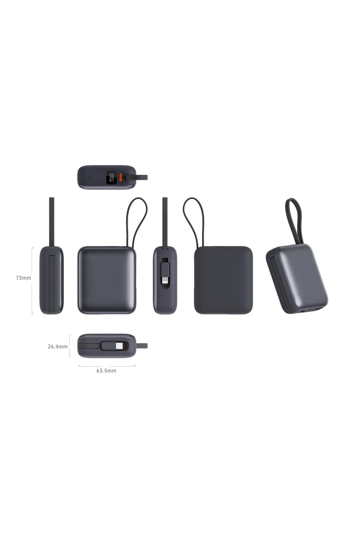 iOsuite-Mini 10,000mAh Power Bank – PD 22.5W Fast Charge w/ USB-C & Lightning – Grey 4