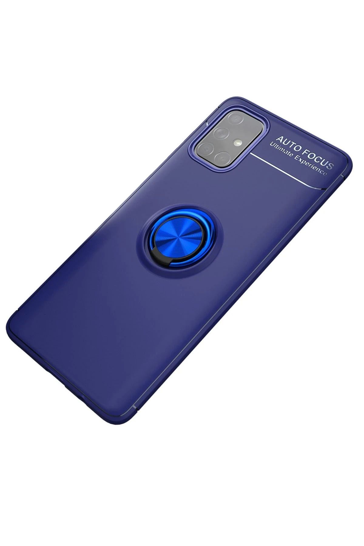NewFace Samsung Galaxy M31S Kılıf Range Yüzüklü Silikon - Mavi INSLM