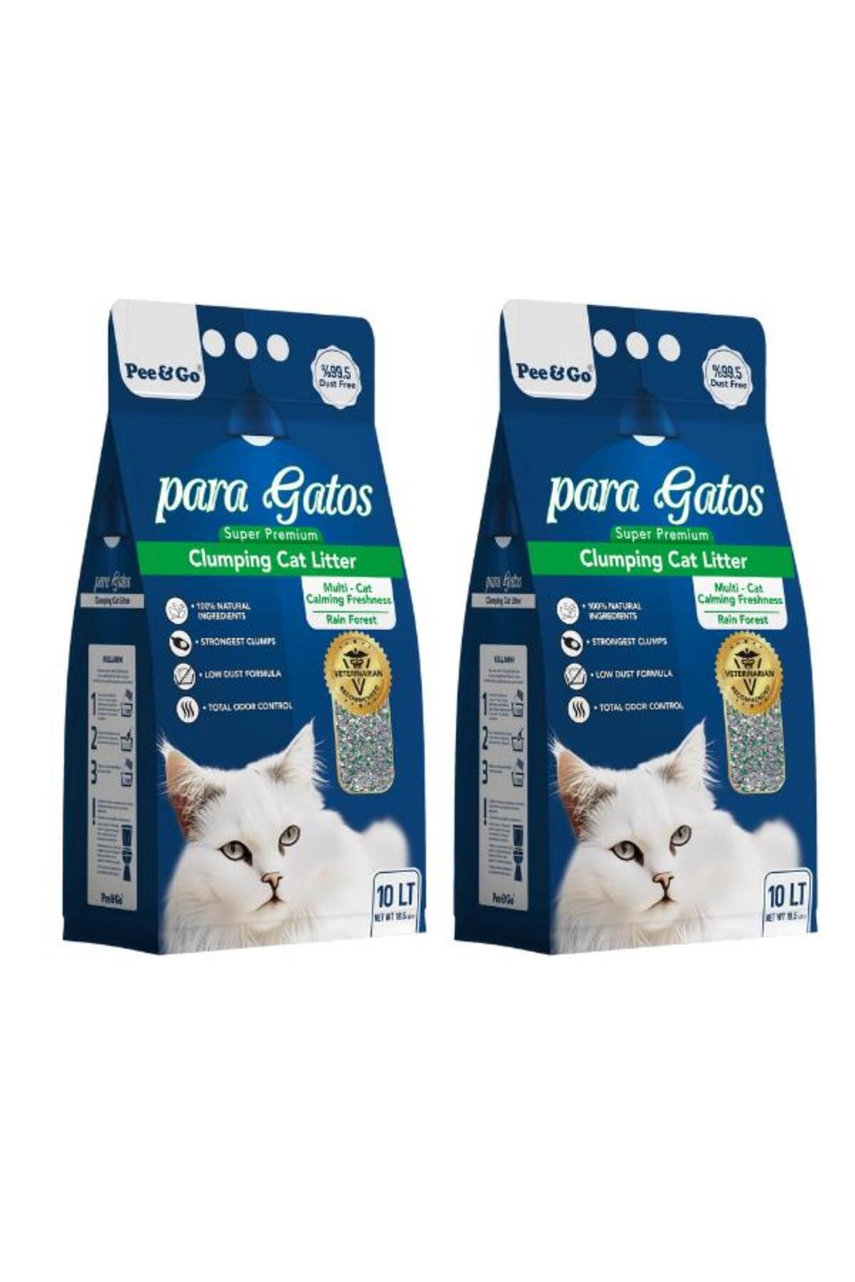 Glipet Paragatos Aktif Karbon Ve Yağmur Ormanı İnce Taneli Kedi Kumu 10 LT 2'li Paket