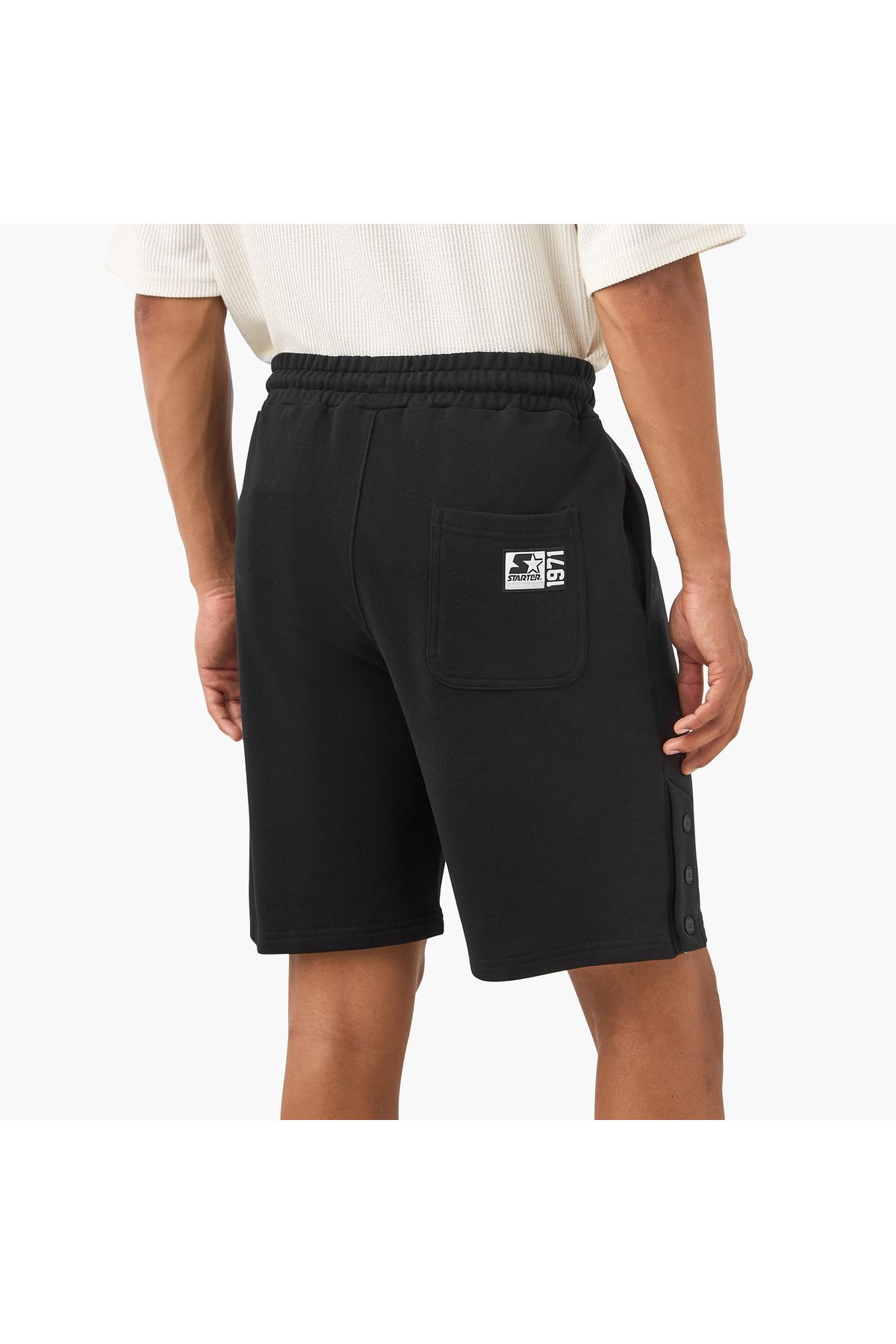 Starter-Starter Button Detail Shorts with Drawstring Closure and Pockets 3