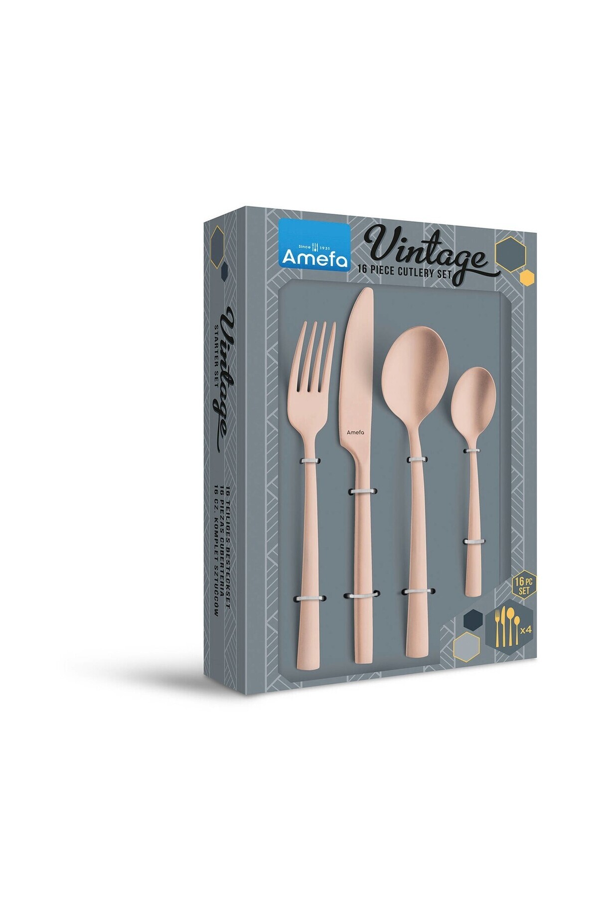 Amefa-16-piece cutlery set, Amefa, Manille PVD Copper, stainless steel, copper 3