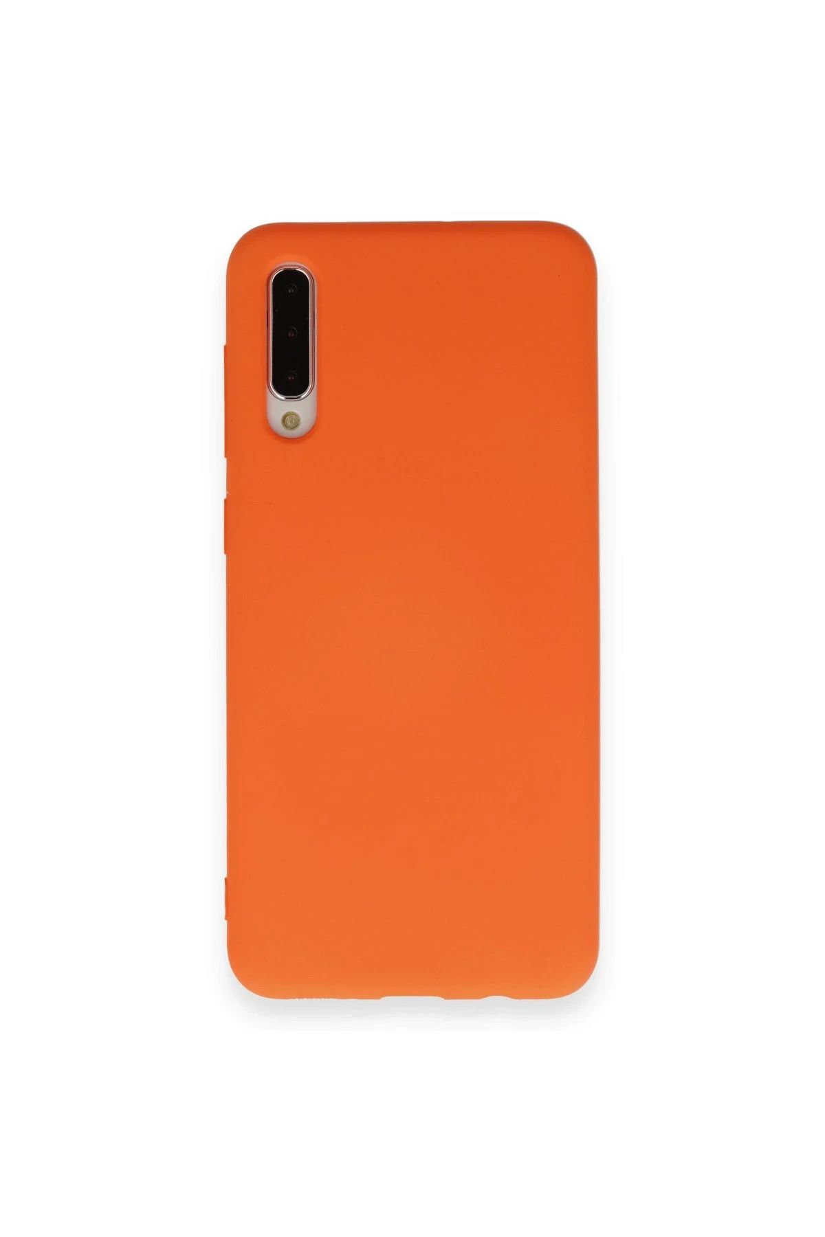 NewFace Samsung Galaxy A70 Kılıf Nano içi Kadife Silikon - Turuncu LZWDR