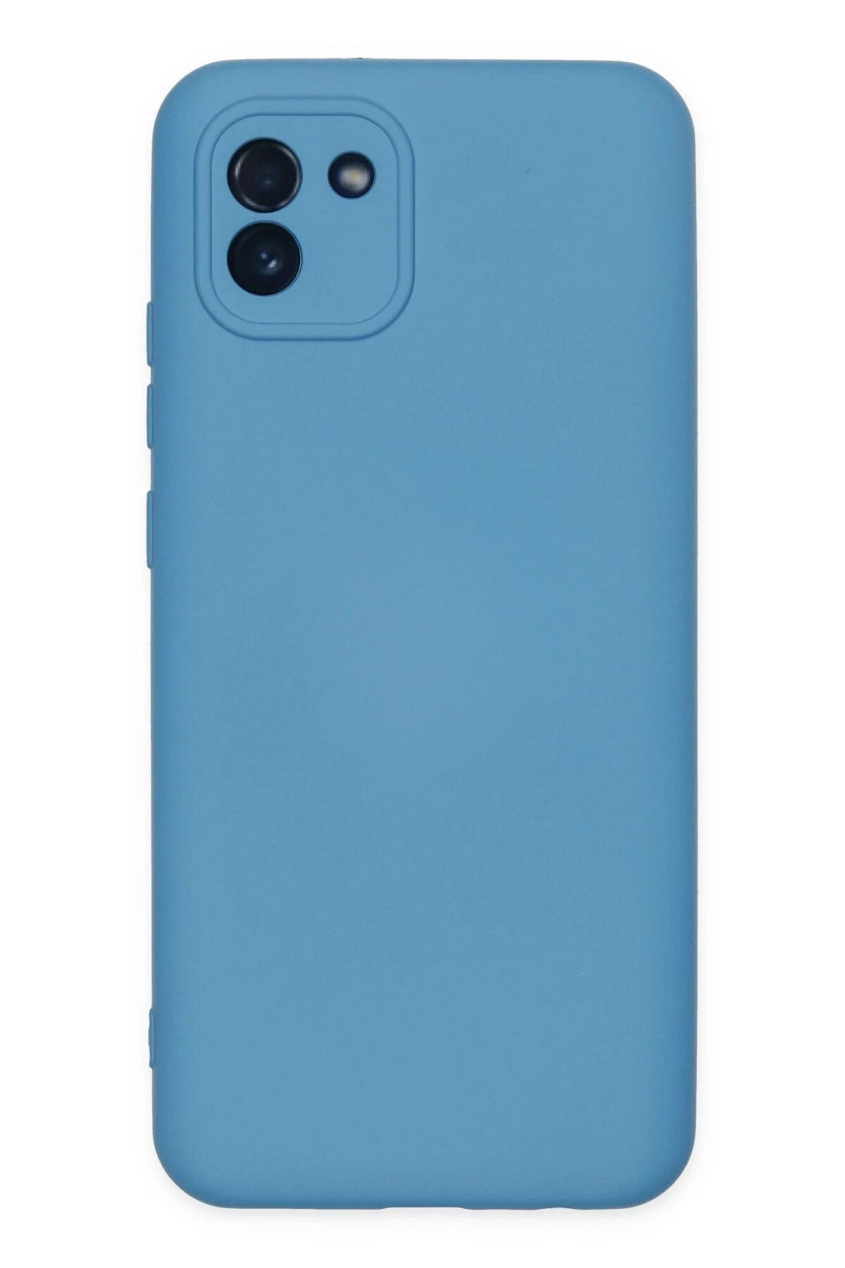 NewFace Samsung Galaxy A03 Kılıf Nano içi Kadife Silikon - Mavi FERRG