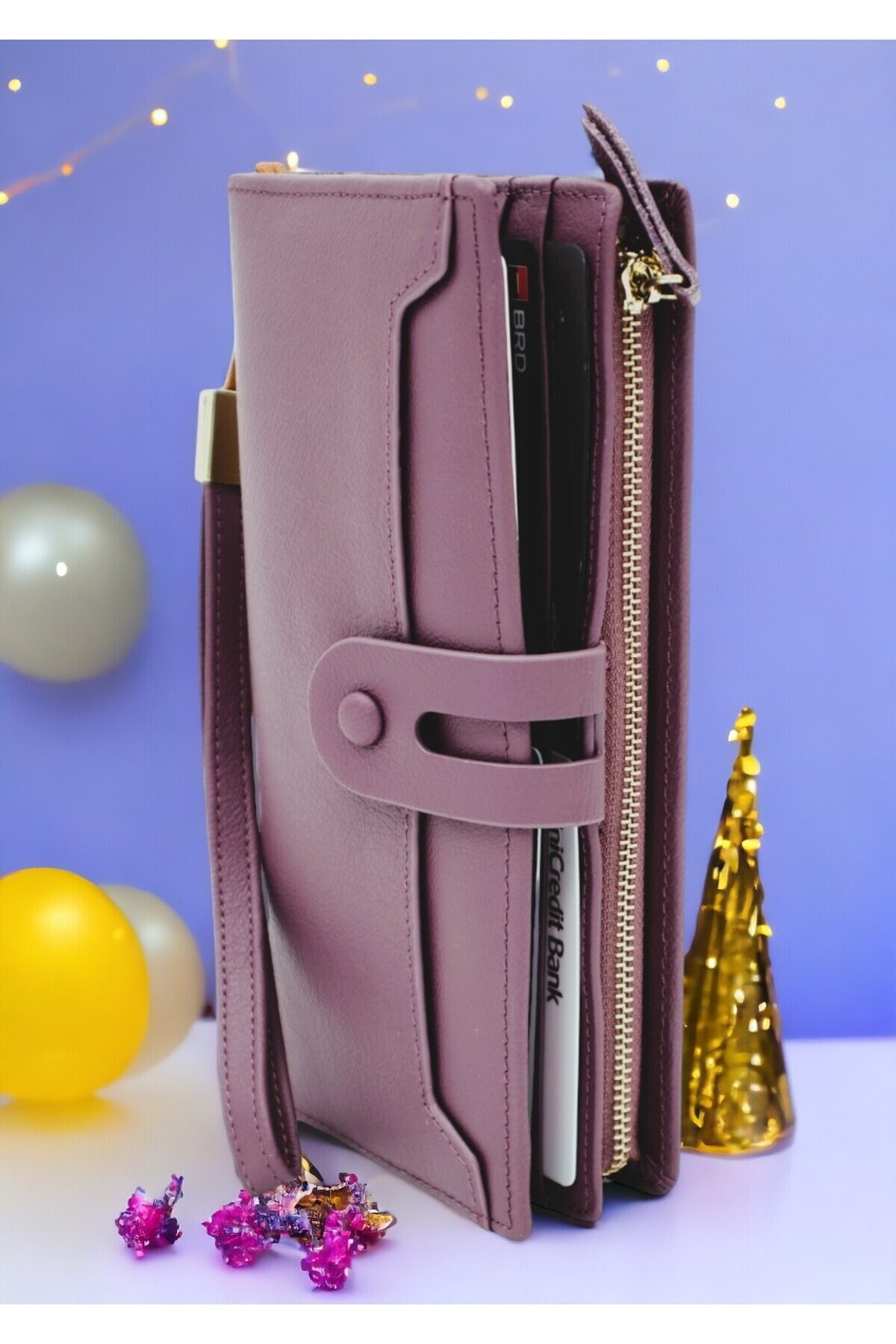 OEM-Women's genuine leather wallet Hassion A12, purple 7