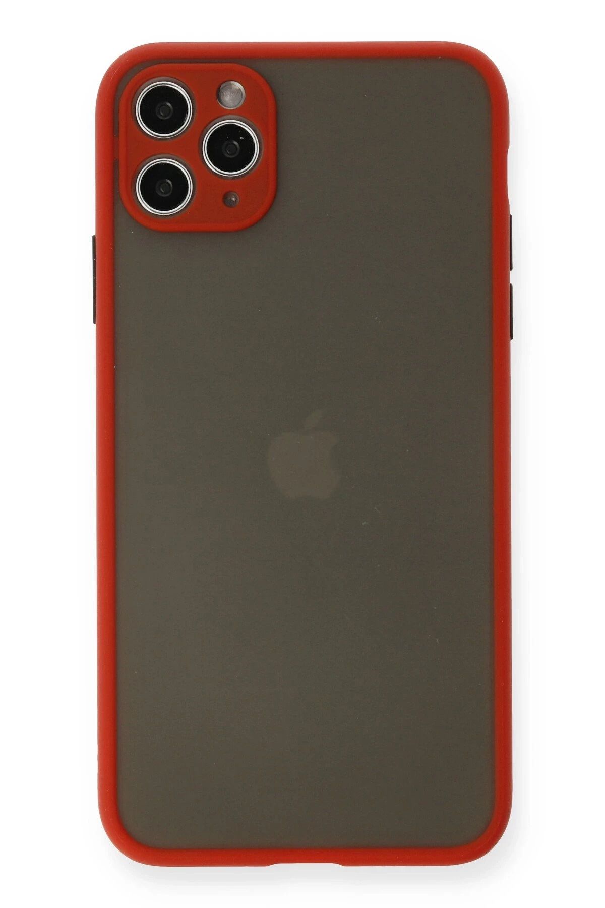NewFace iPhone 11 Pro Max Kılıf Montreal Silikon Kapak - Kırmızı HNZRN