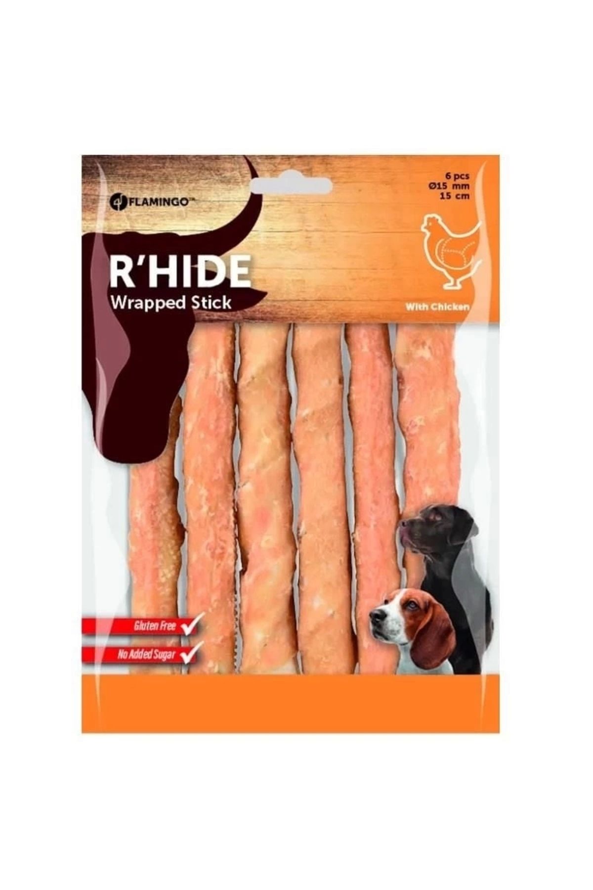 YNT İthalat Flamingo Rhide Tavuk Sargılı Stick Köpek Ödül Maması 15 Cm 6 Adet 180 Gr