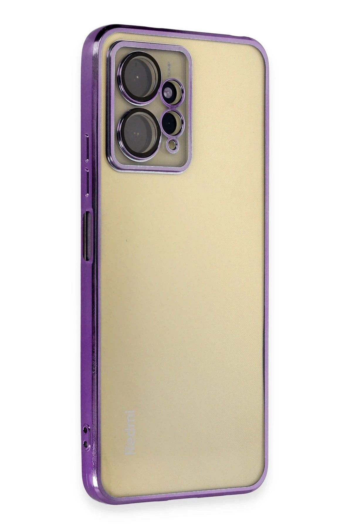 NewFace Xiaomi Redmi Note 12 4G Kılıf Lensli Silikon - Mor FERRG