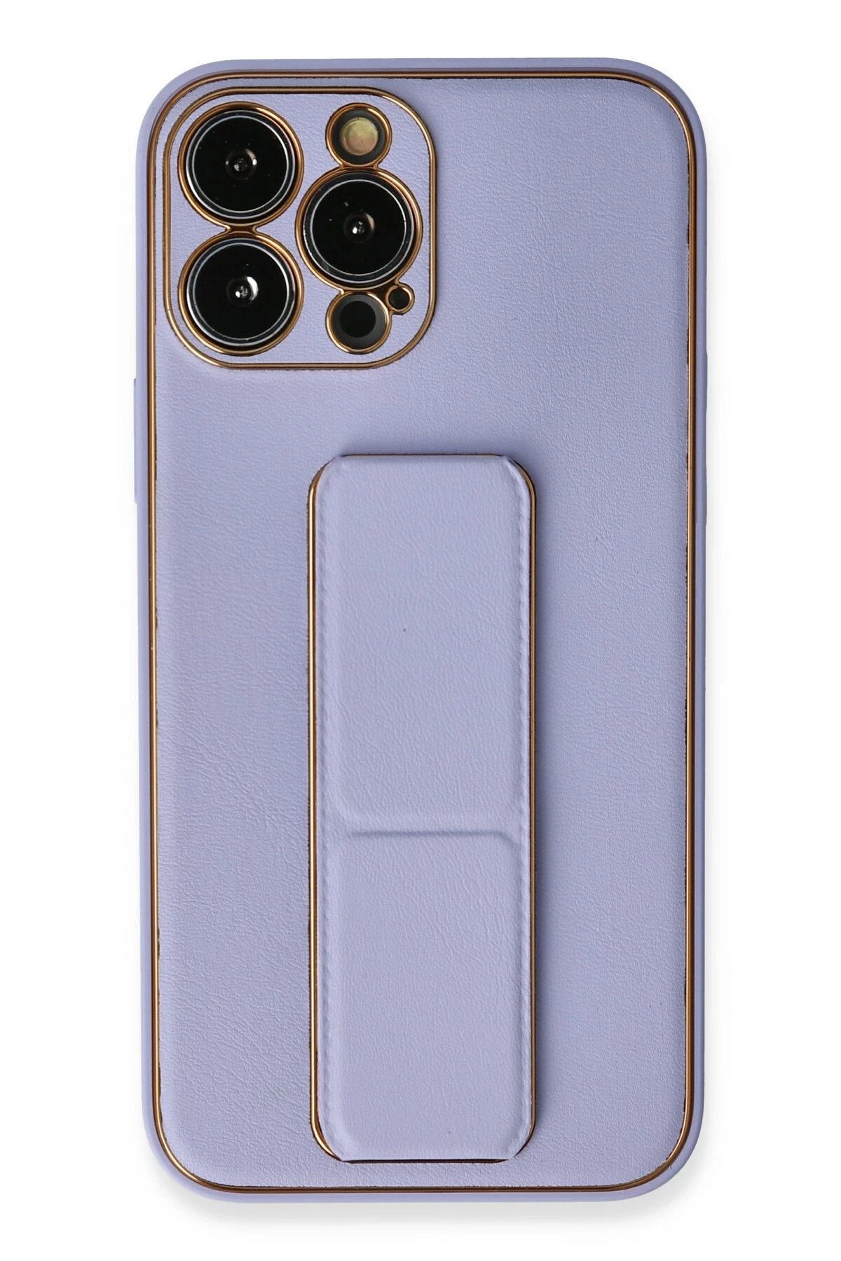 NewFace iPhone 13 Pro Kılıf Coco Deri Standlı Kapak - Lila FERRG
