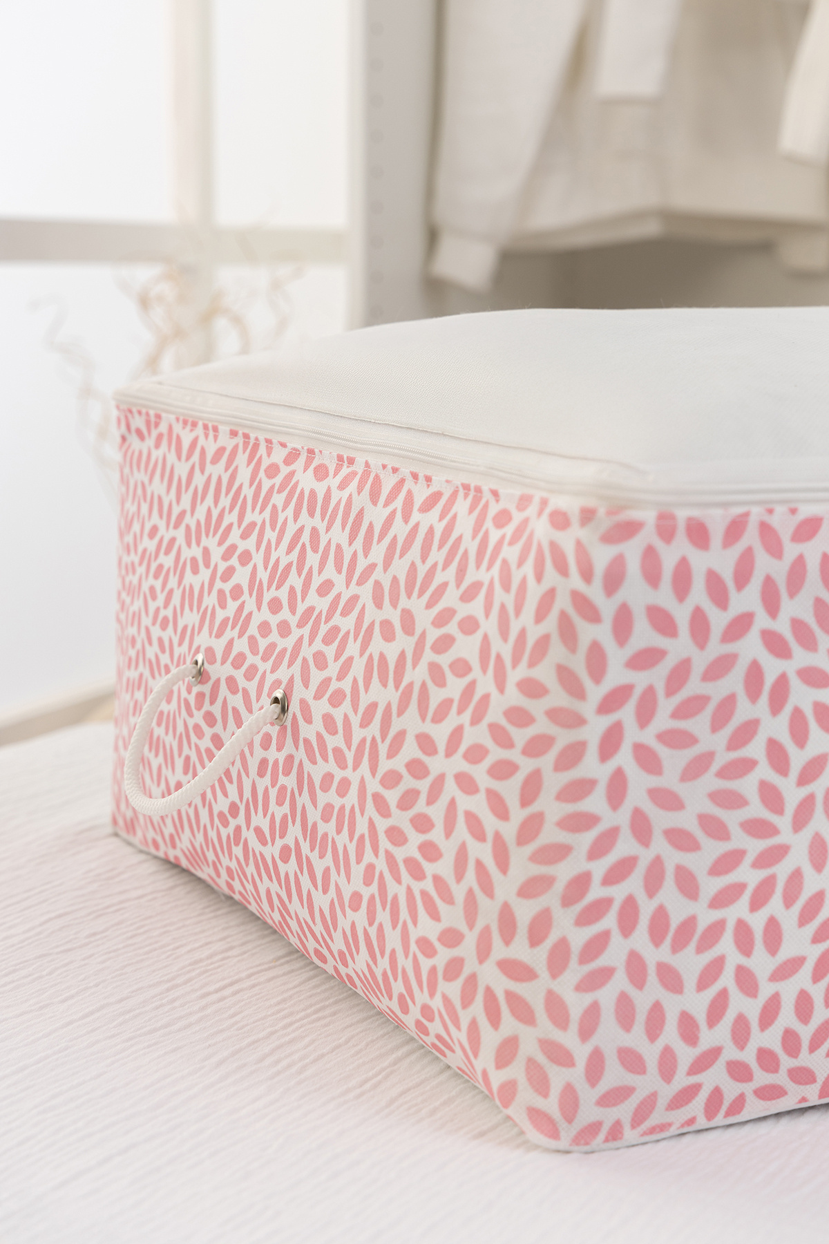REKHOME-Set of 2 Powder Home Sweet Home Mega Size Base under Bed Cabinet Pillow Quilt Sweater Clothes Bag 4