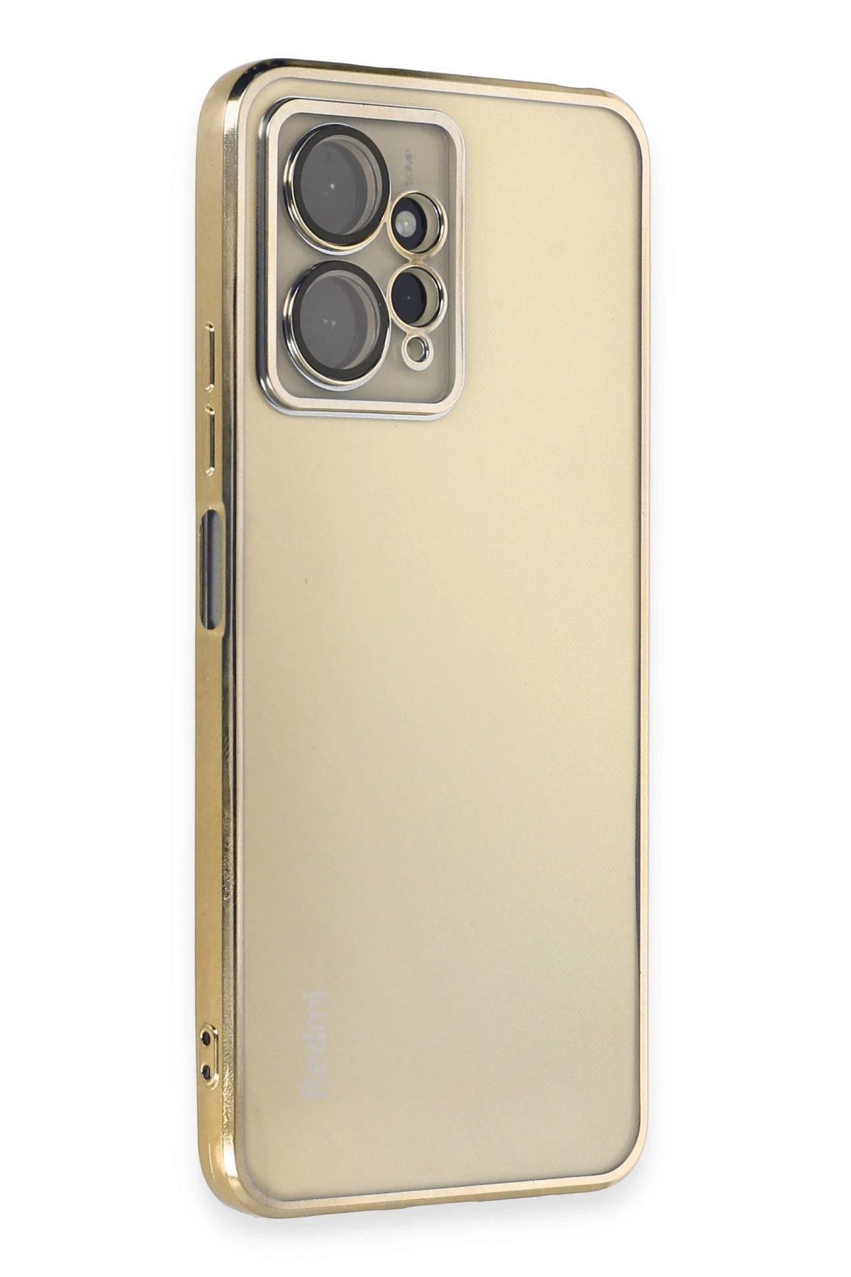 NewFace Xiaomi Redmi Note 12 4G Kılıf Lensli Silikon - Gold FERRG
