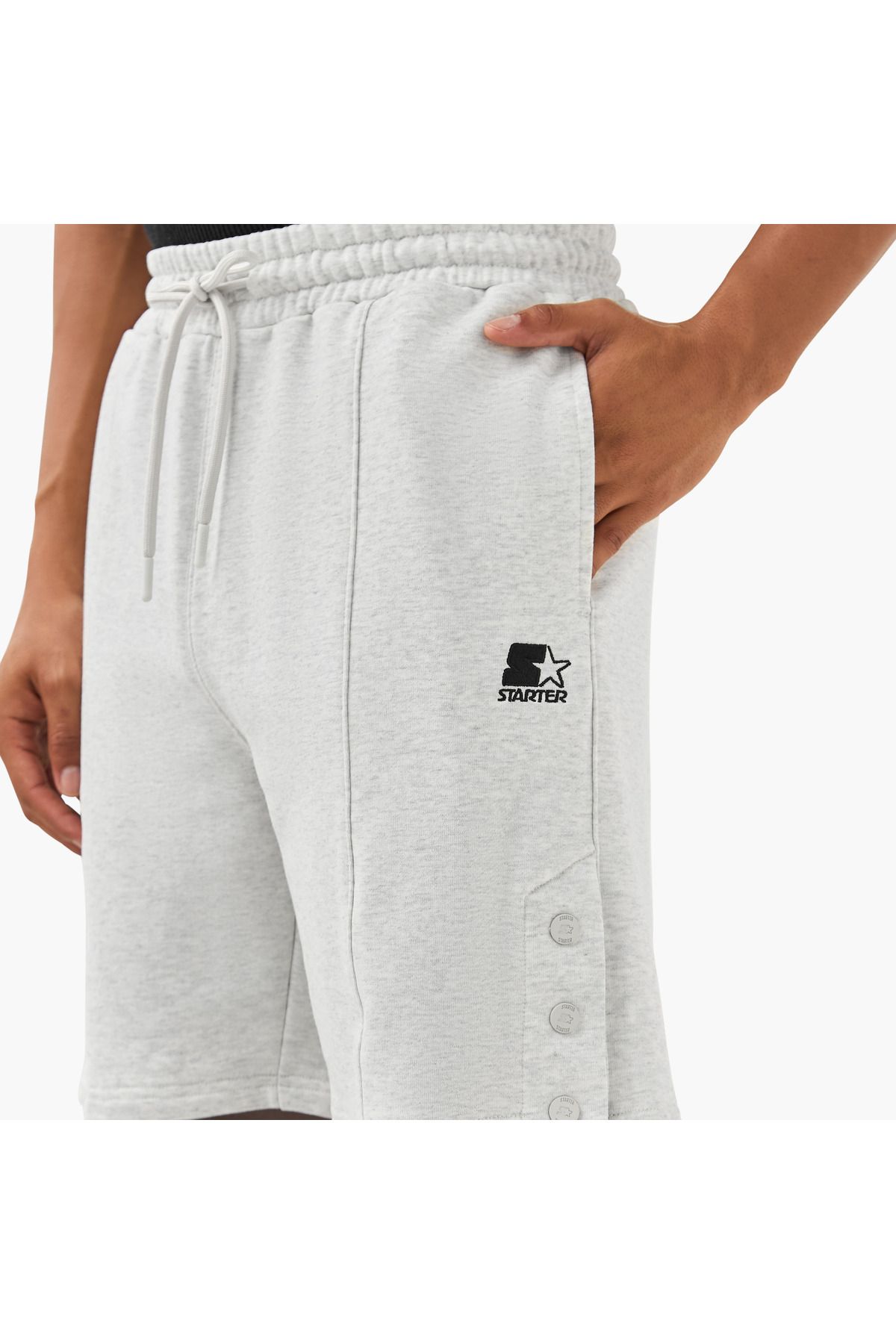 Starter-Starter Button Detail Shorts with Drawstring Closure and Pockets 4