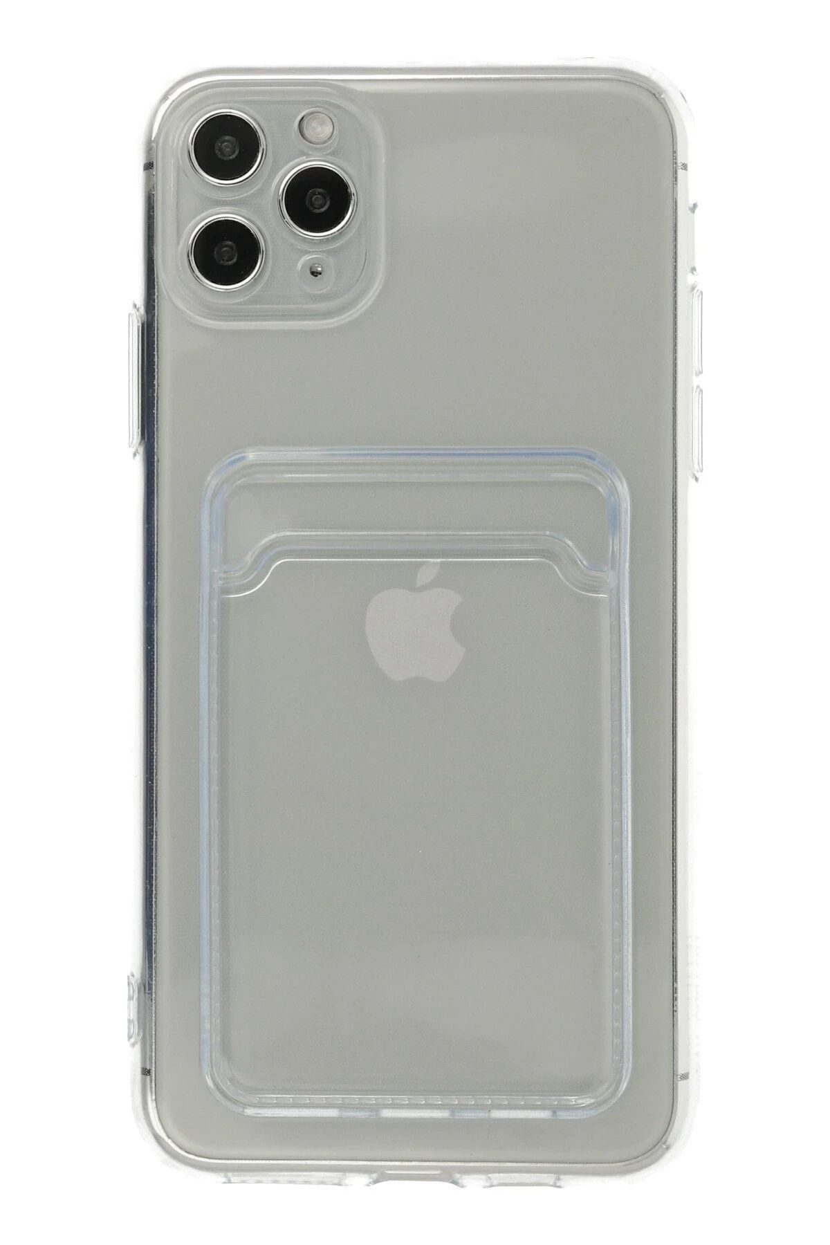 cepmoda iphone 11 PRO MAX Şeffaf Kartlıklı Telefon Kılıfı | Saydam Silikon Esnek Kapak | ŞEFFAF