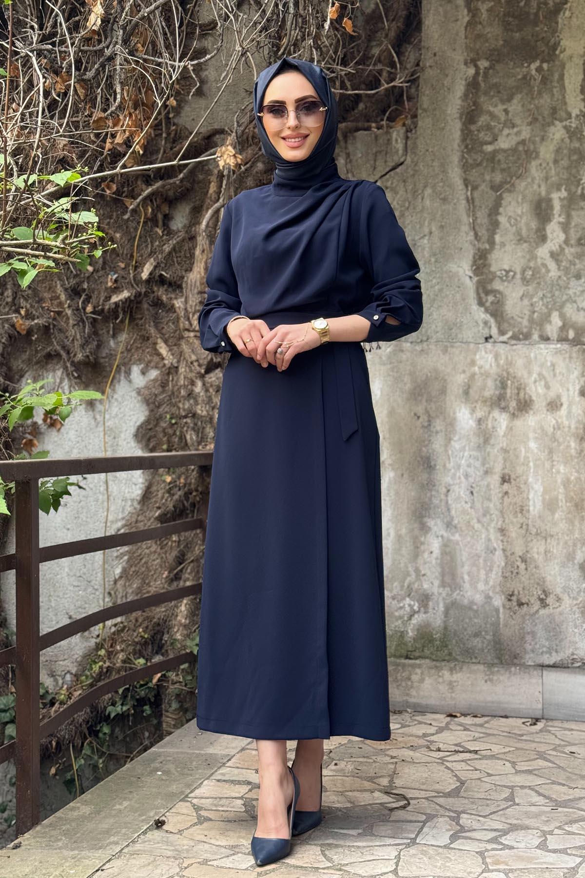 SEÇİL-Scl dress 10002511311043 navy blue 3
