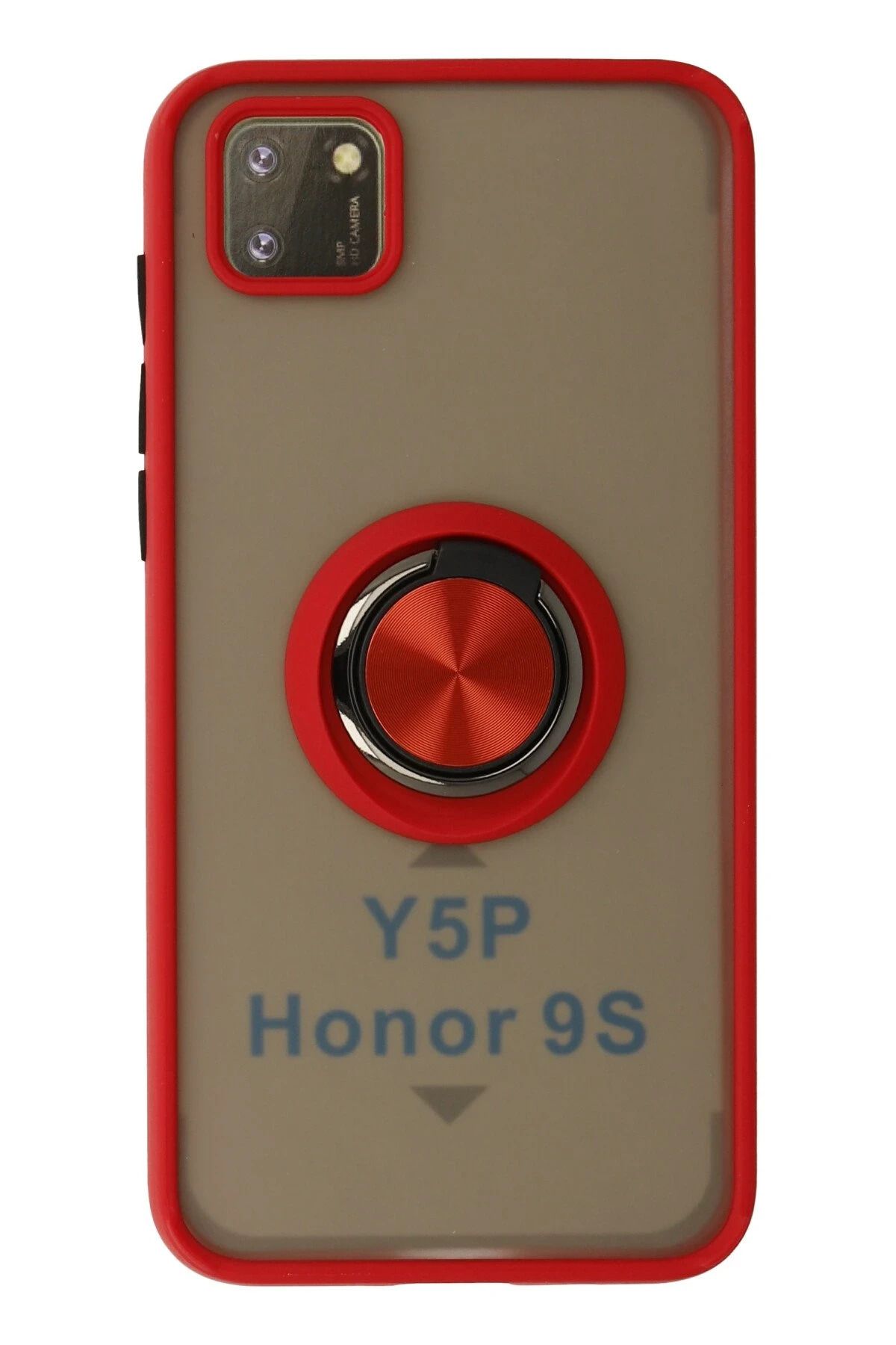 NewFace Huawei Y5P Kılıf Montreal Yüzüklü Silikon Kapak - Kırmızı LZWDR