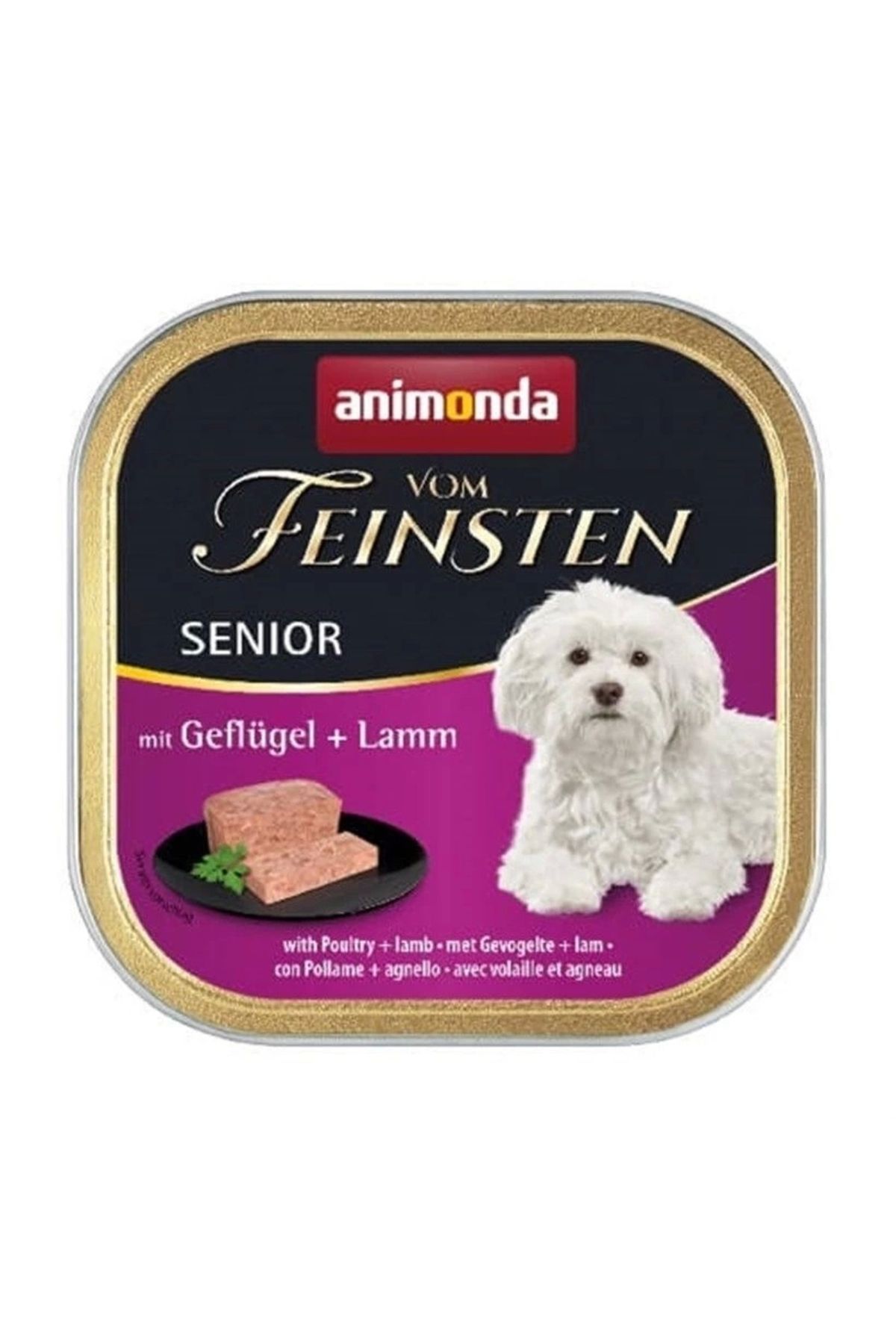 YNT İthalat Animonda Vom Feinsten Kümes Hayvanlı ve Kuzu Etli Yaşlı Köpek Konservesi 150 Gr