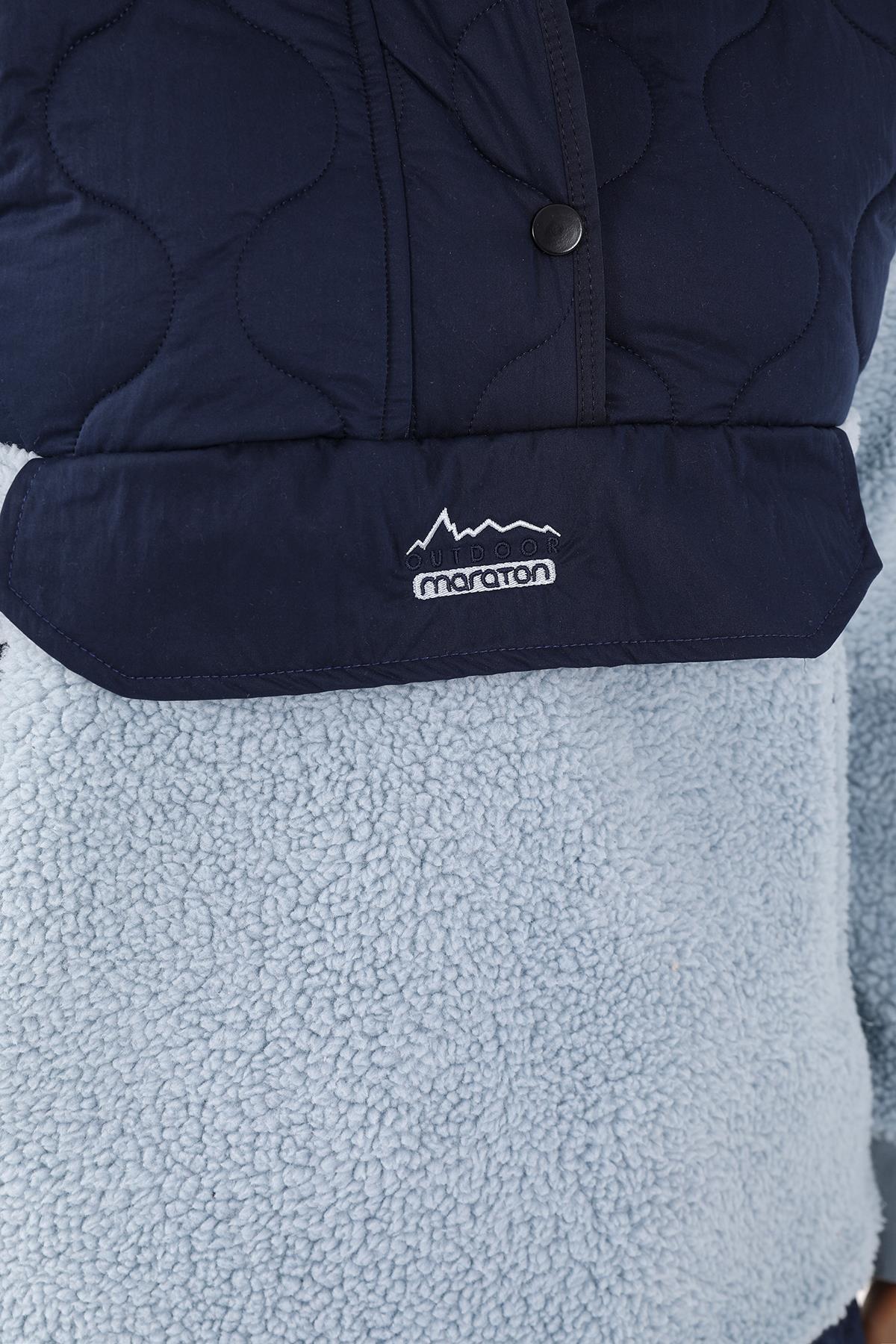 MARATON Comfort Kadın Kapüşonlu Sisli Mavi Sweatshirt görsel 5