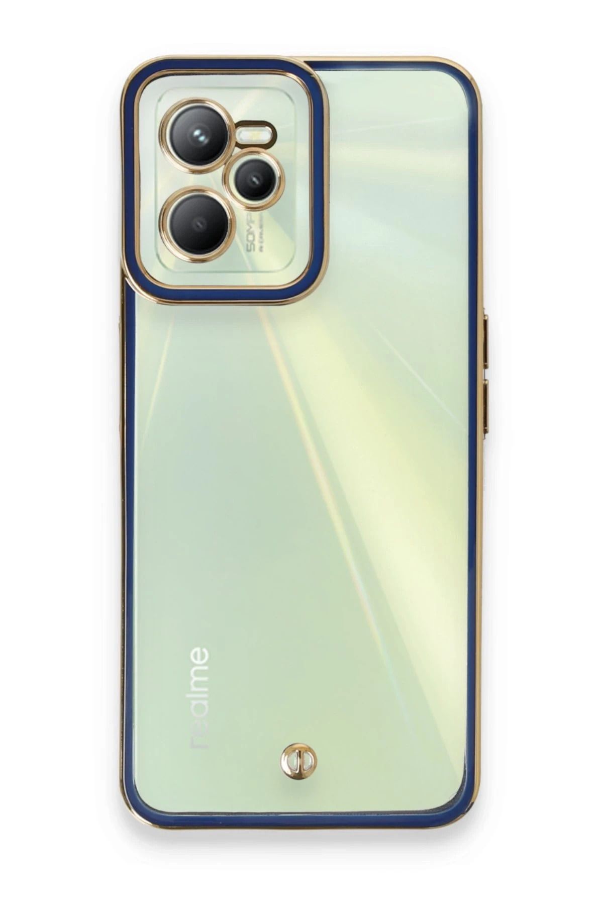 NewFace Realme C35 Kılıf Liva Lens Silikon - Mavi BSTMY