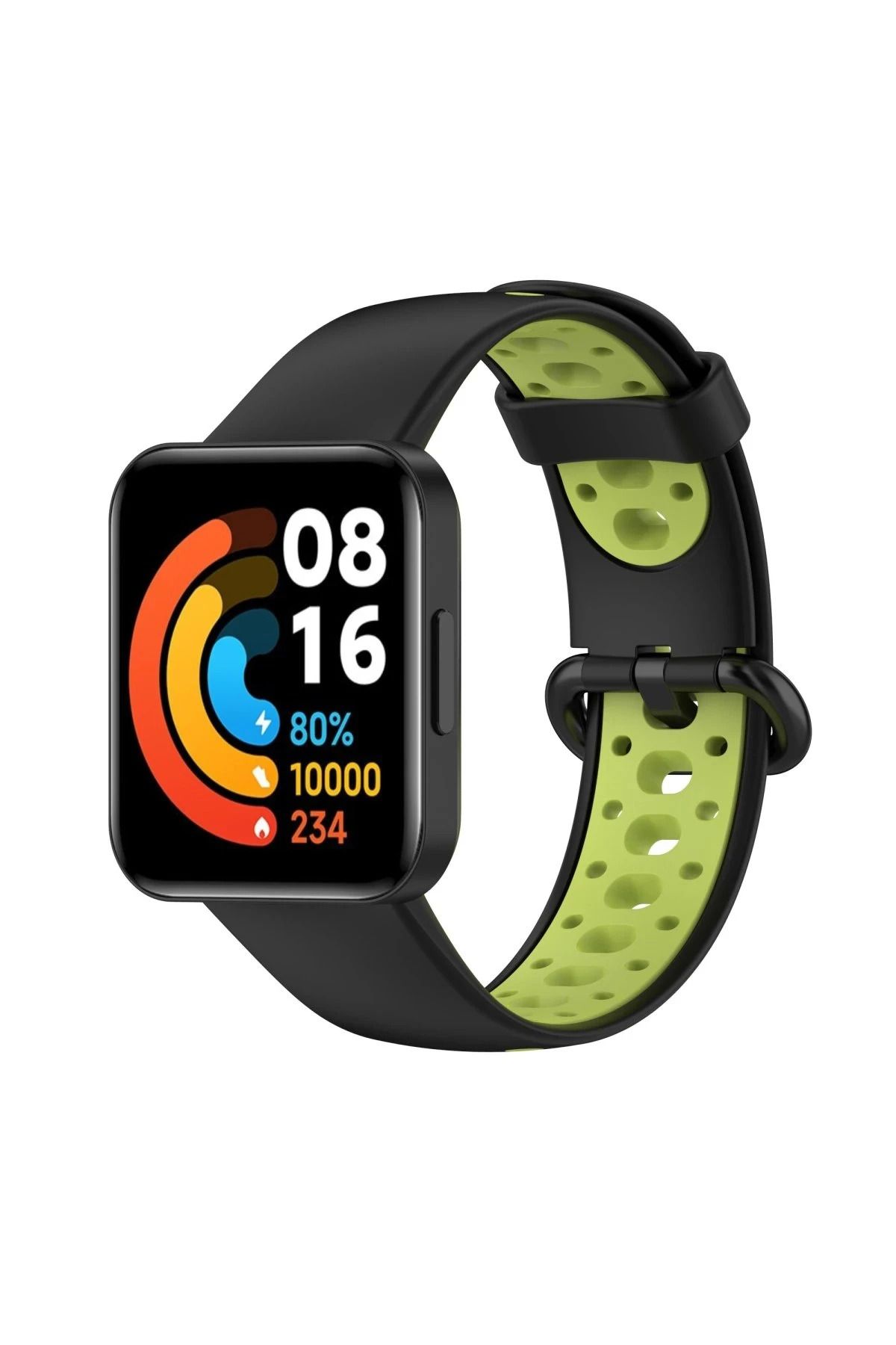 NewFace Xiaomi Redmi Watch 2 Spor Delikli Kordon - Siyah-Yeşil INSLM