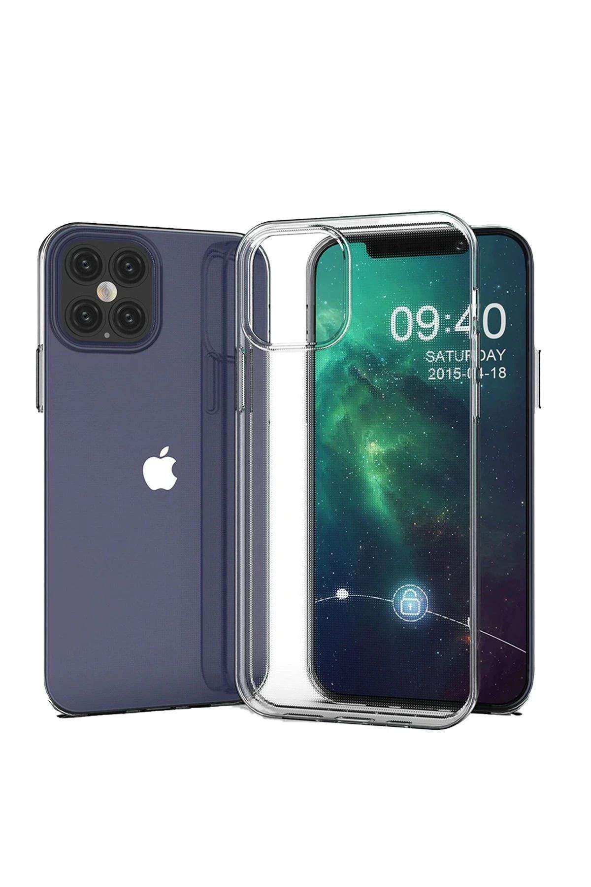 NewFace iPhone 12 Kılıf Lüx Şeffaf Silikon BSTMY