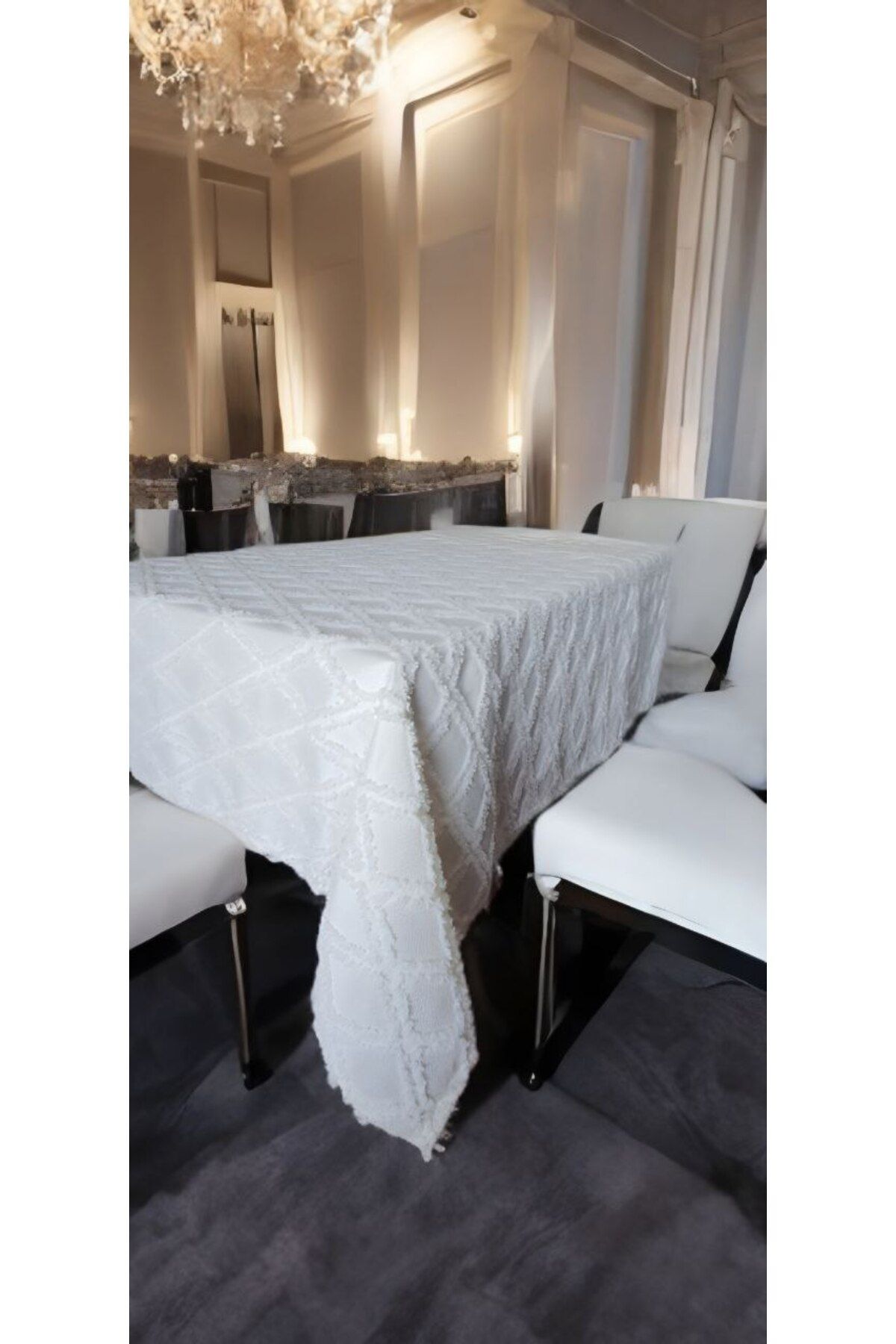 ZADA HOME Ponponlu Masa Örtüsü bir parça ölçüm ( 160 x 220 ) santim sofra masası new