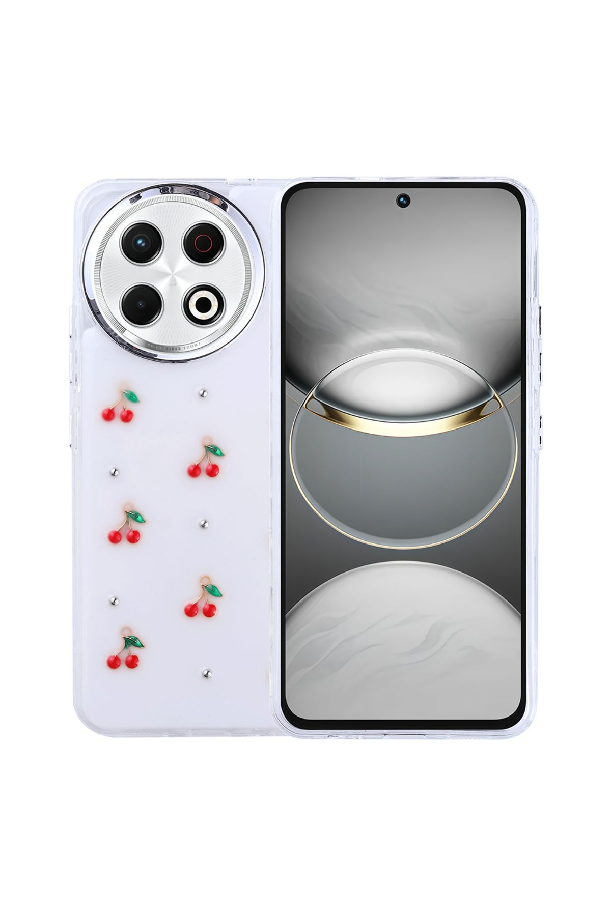 Zipax Tecno Spark 30 Pro Kılıf Airbag Tasarımlı Simli Zr-Kutup