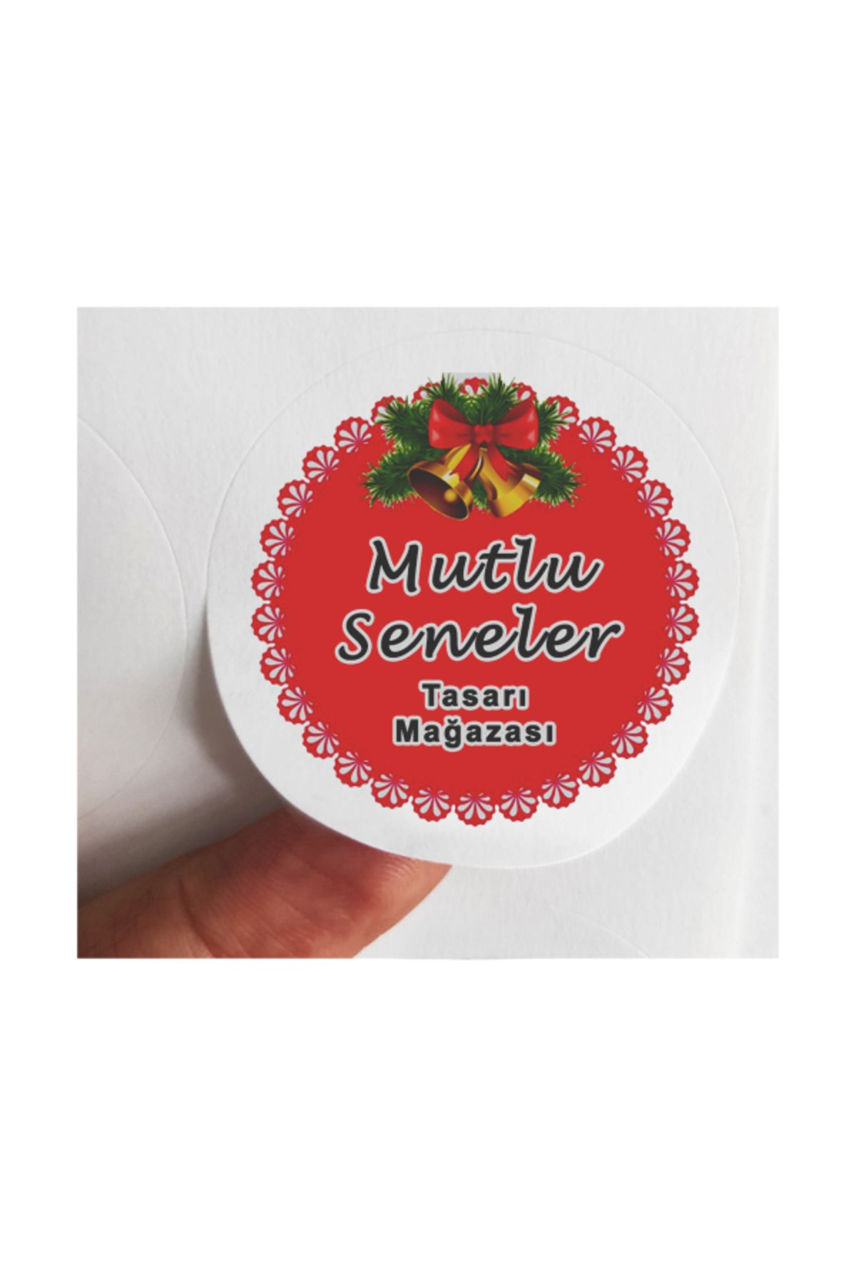 BEYHAN BAYHAN 24 Adet 4 Cm Firmalara Özel Kişiselleştirilebilir Mutlu Yıllar Baskılı Mat Etiket Sticker-2