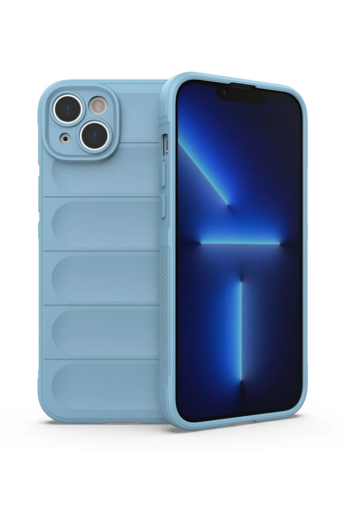 NewFace iPhone 15 Kılıf Optimum Silikon - Sky Blue  uyumlu